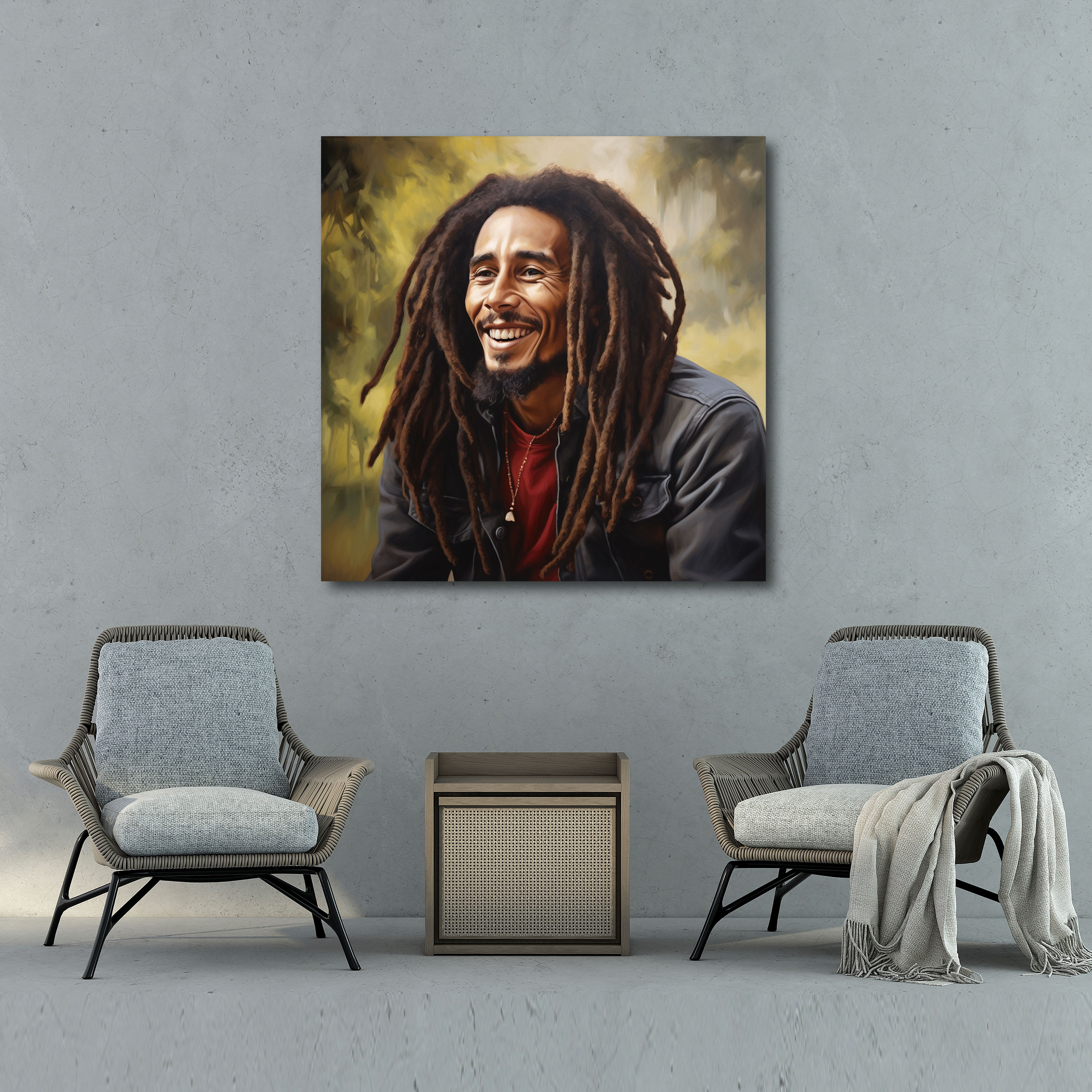 Bob Marley Wandkunst - Realistisches Ölgemälde - Bob Marley Bob Marley Wanddekoration Wandkunst Wanddekoration