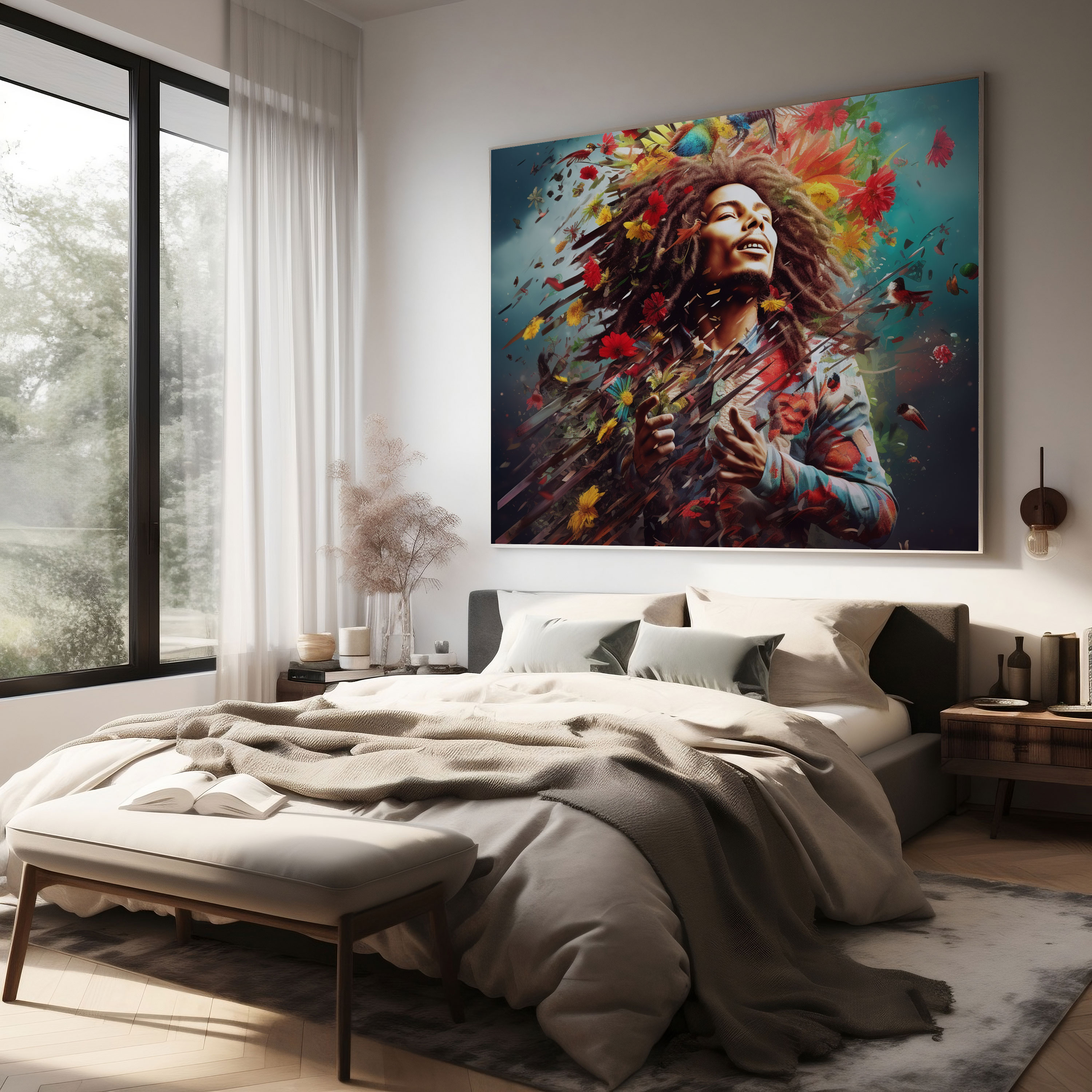 Bob Marley Wall Art - Surrealistic Digital Art - Bob Marley, Home Decoration, Wall Decoration, Canvas Print