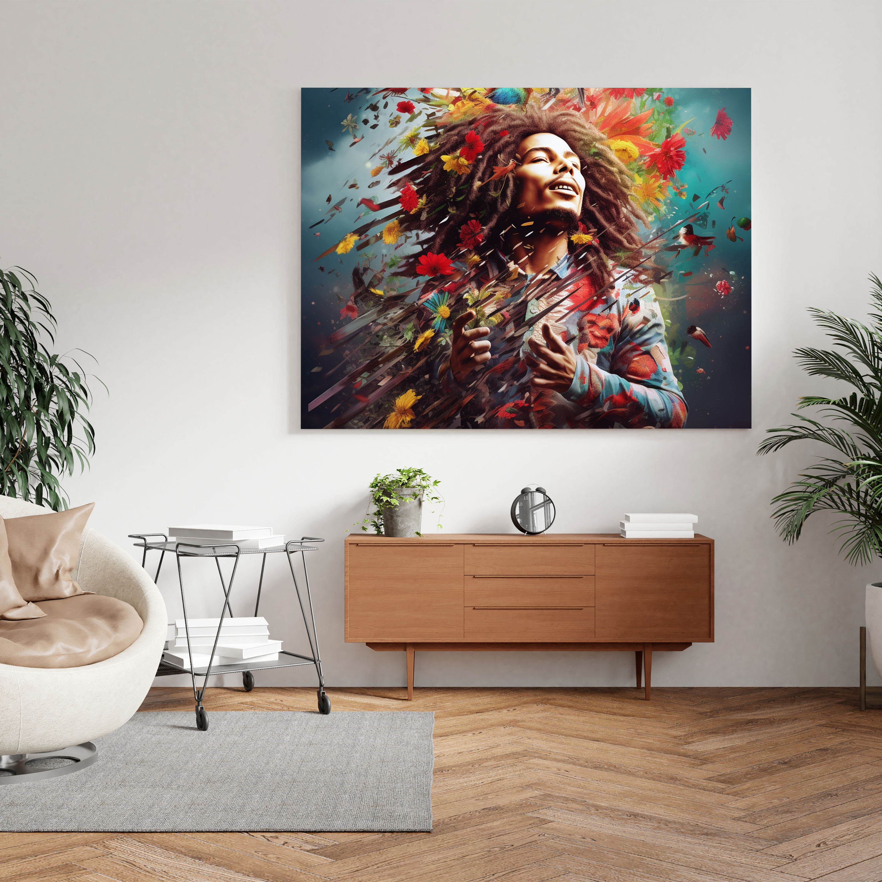 Bob Marley Wall Art - Surrealistic Digital Art - Bob Marley, Home Decoration, Wall Decoration, Canvas Print
