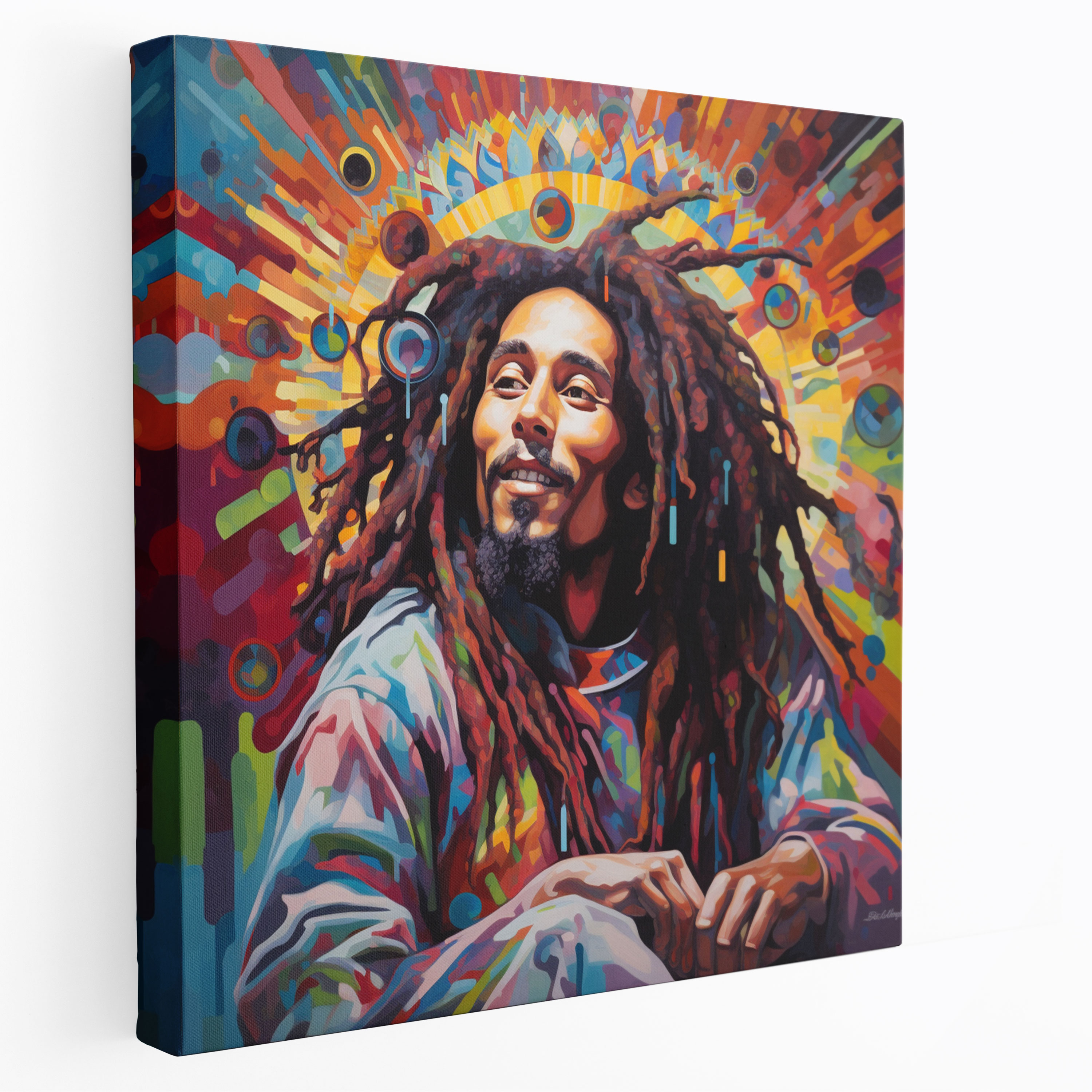 Bob Marley Canvas Print - Psychedelic Trippy Wall Art - Bob Marley, Psychedelic Art, Canvas Print, Trippy Patterns