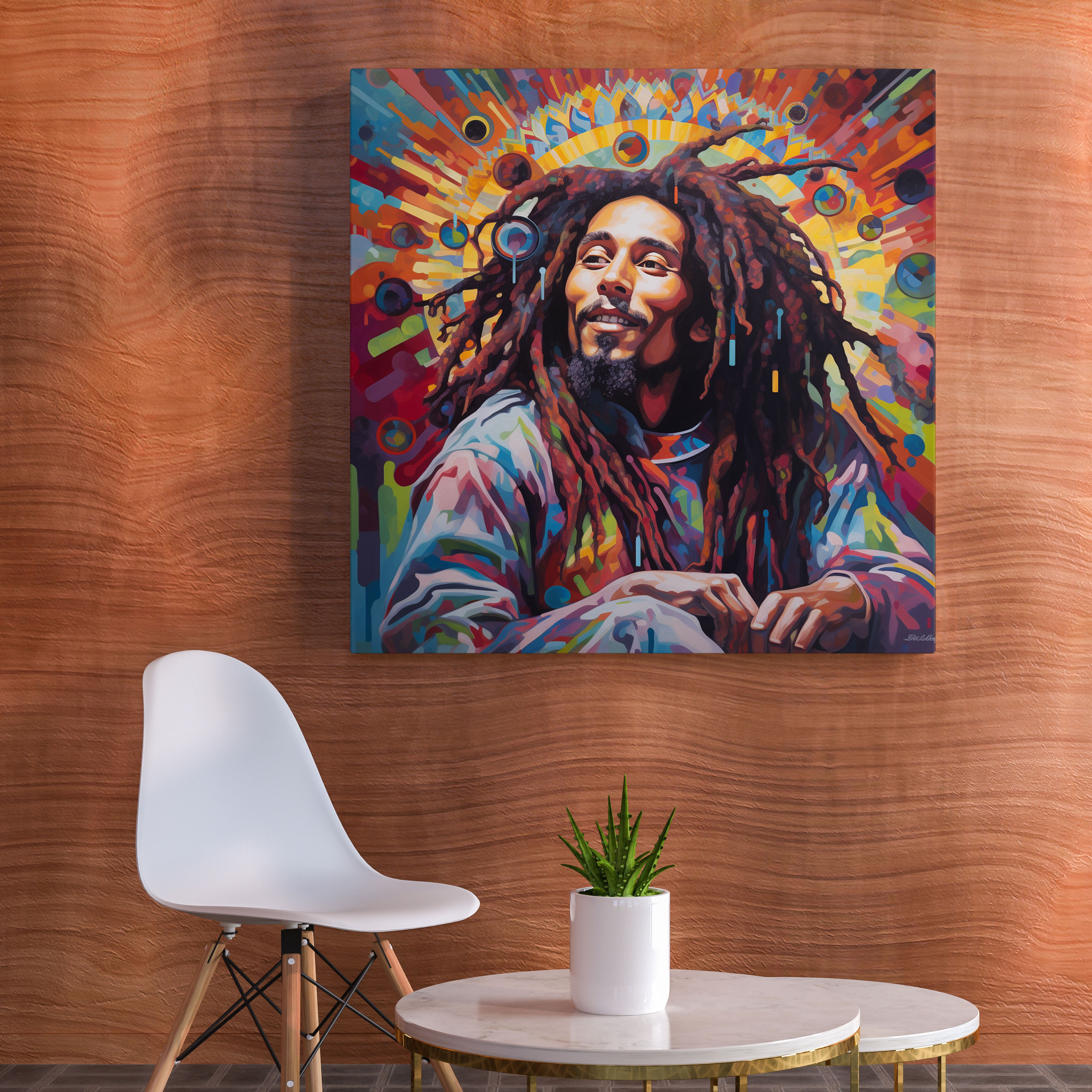 Bob Marley Canvas Print - Psychedelic Trippy Wall Art - Bob Marley, Psychedelic Art, Canvas Print, Trippy Patterns