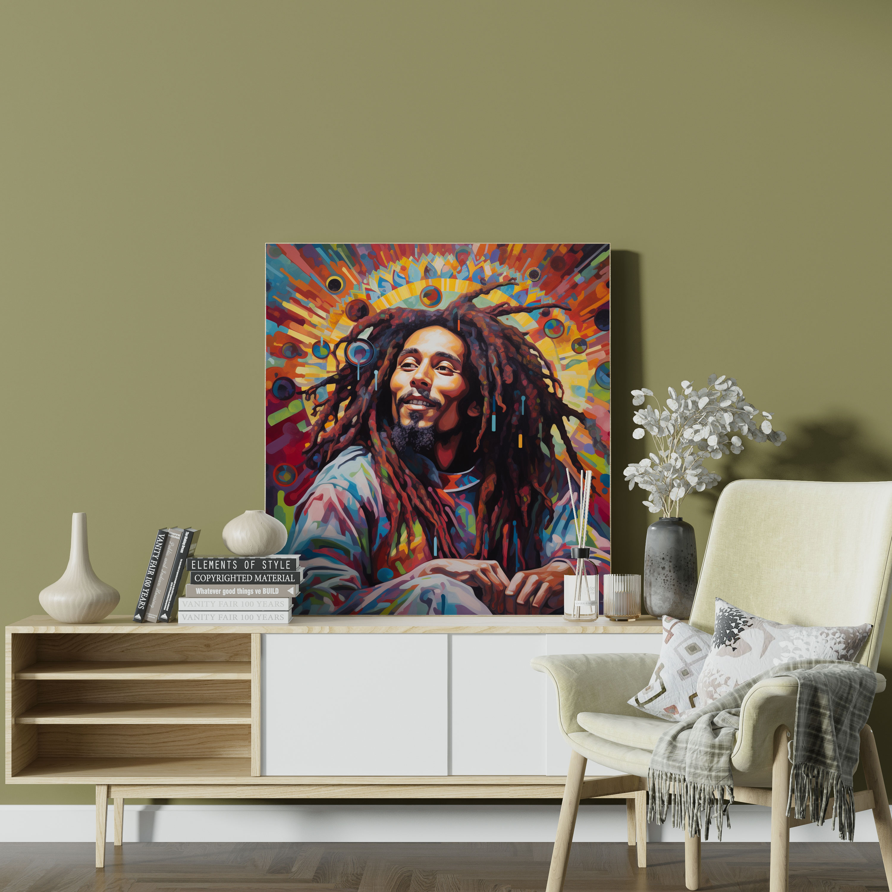 Bob Marley Canvas Print - Psychedelic Trippy Wall Art - Bob Marley, Psychedelic Art, Canvas Print, Trippy Patterns