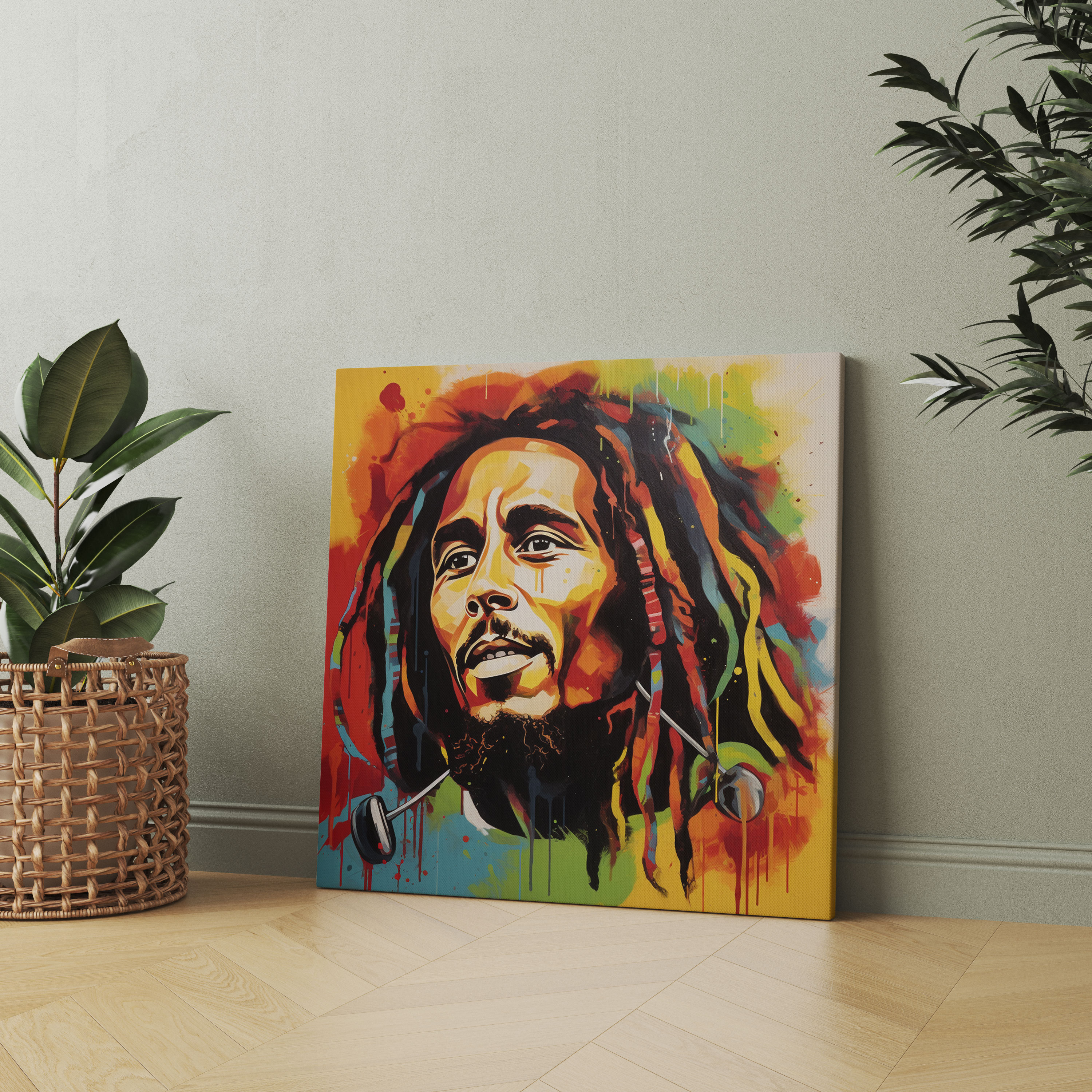 Bob Marley Canvas Print - Vibrant Reggae Wall Art - Bob Marley, Culture, Canvas, Vibrant Colors