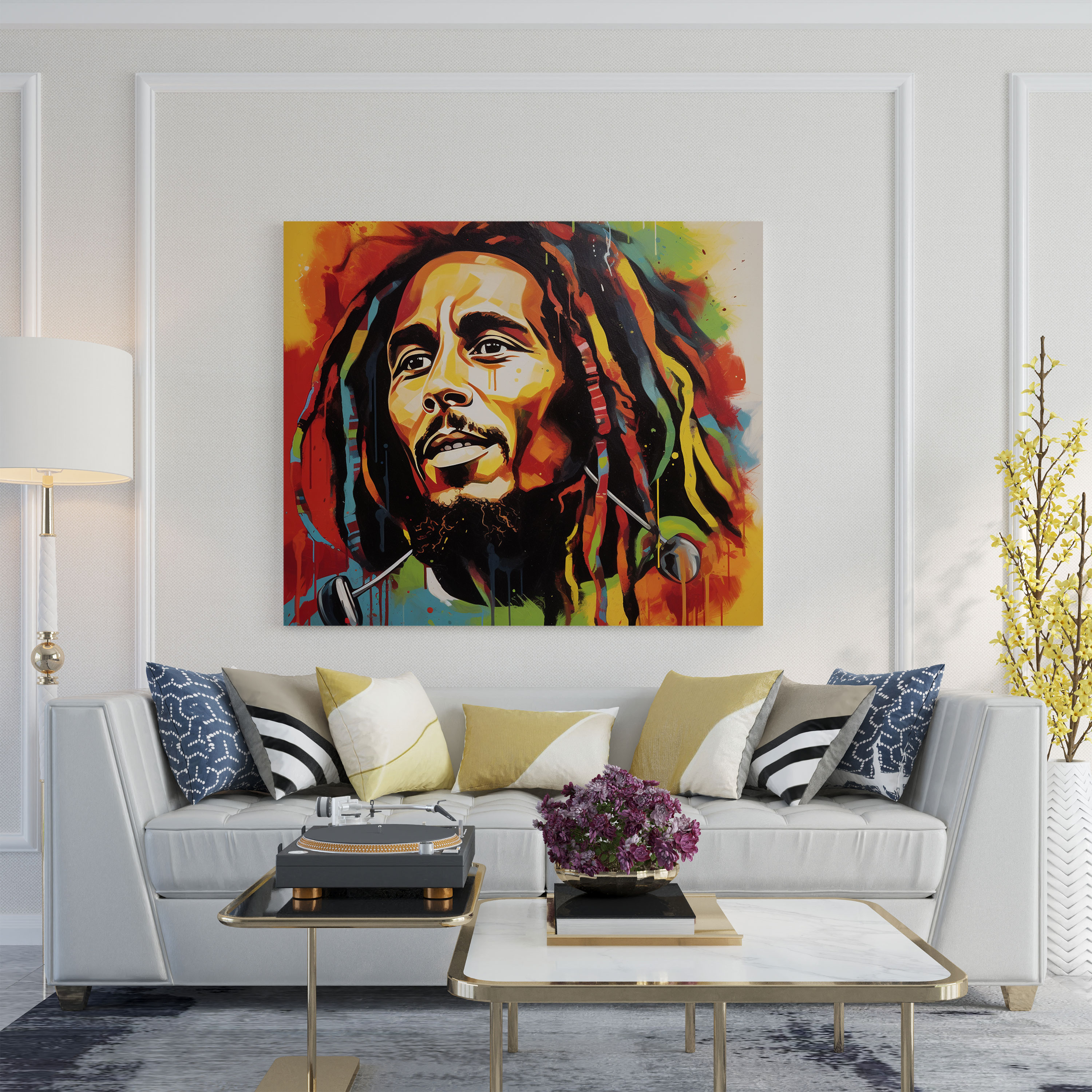 Bob Marley Canvas Print - Vibrant Reggae Wall Art - Bob Marley, Culture, Canvas, Vibrant Colors
