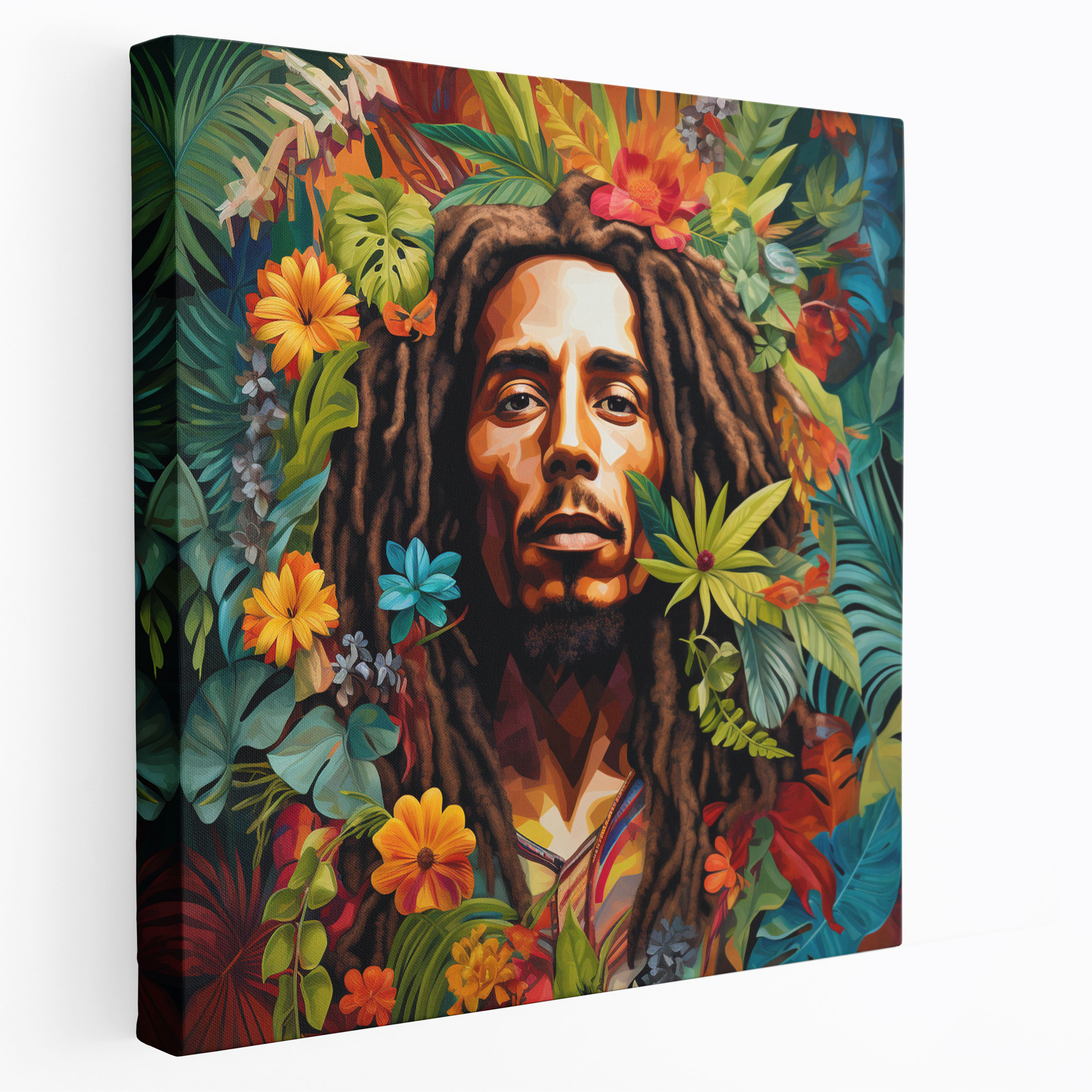 Bob Marley Canvas Print - Tropical Floral Wall Art - Bob Marley, Wall Decoration, Beauty Of Nature, Tropical Paradise