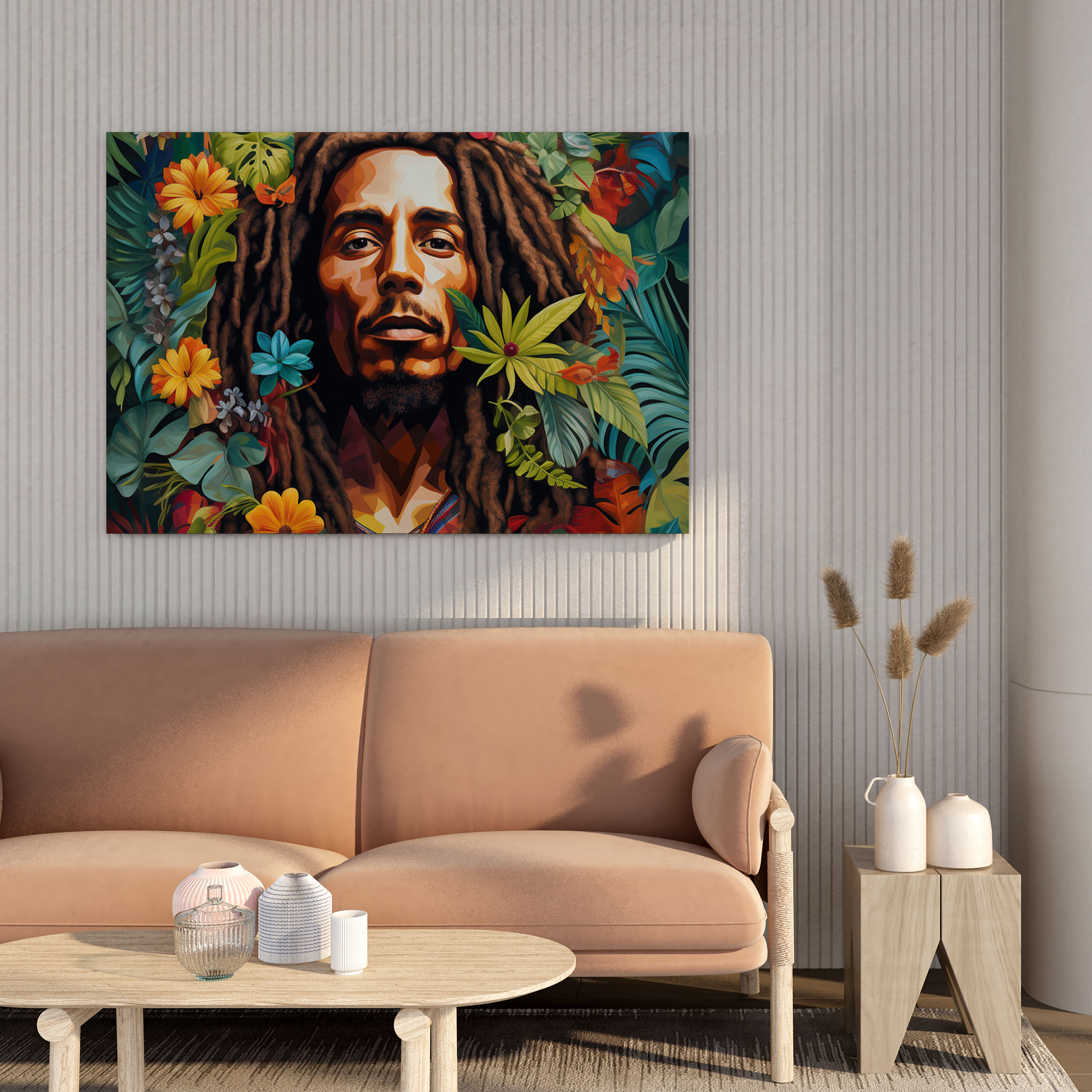 Bob Marley Canvas Print - Tropical Floral Wall Art - Bob Marley, Wall Decoration, Beauty Of Nature, Tropical Paradise