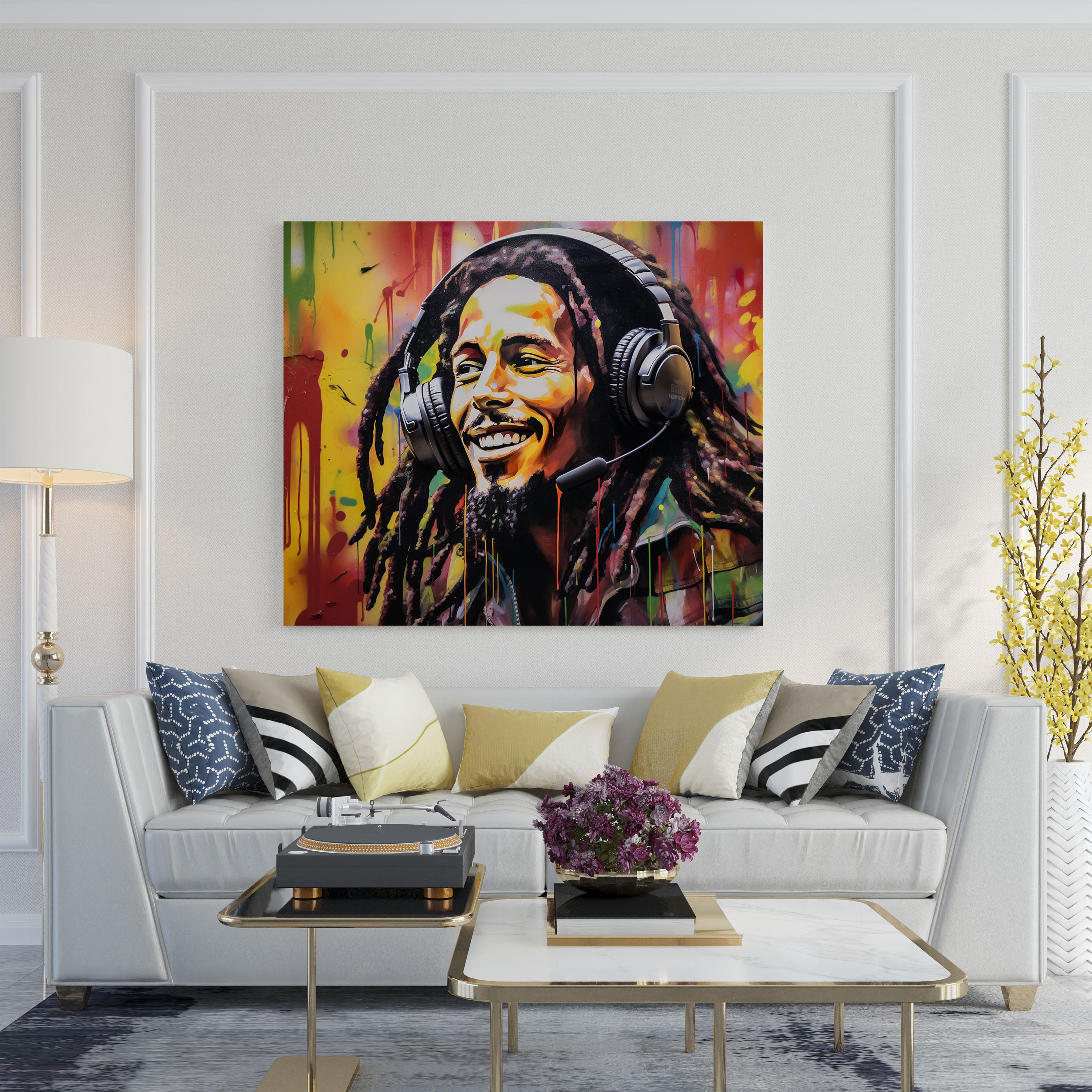 Bob Marley Wall Art - Graffiti-Style Canvas Print - Bob Marley, Canvas Print, Spirit, Wall Decoration