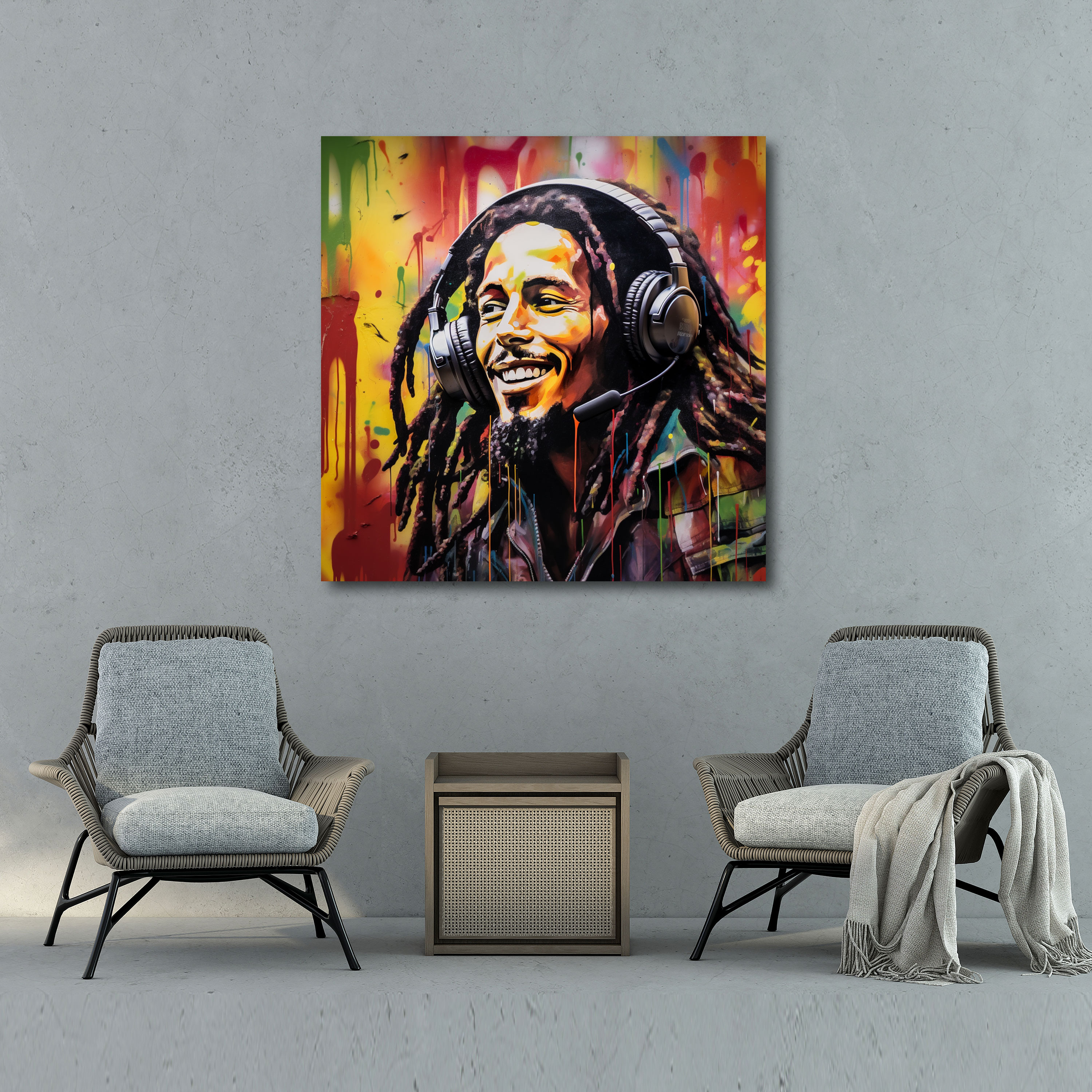 Bob Marley Wall Art - Graffiti-Style Canvas Print - Bob Marley, Canvas Print, Spirit, Wall Decoration