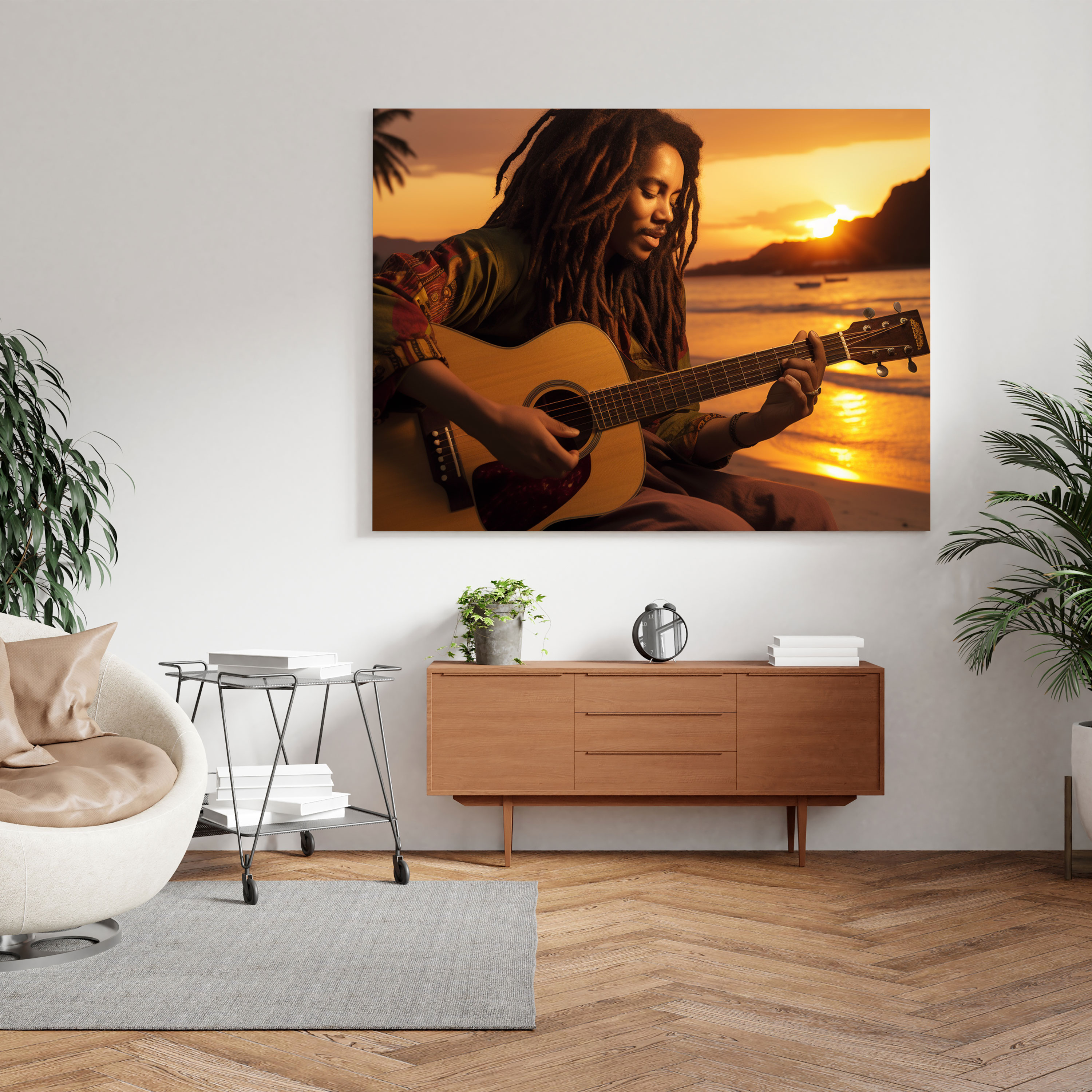 Bob Marley Canvas Print - Sunset Beach Wall Art - Bob Marley, Bob Marley, Canvas, Canvas Print
