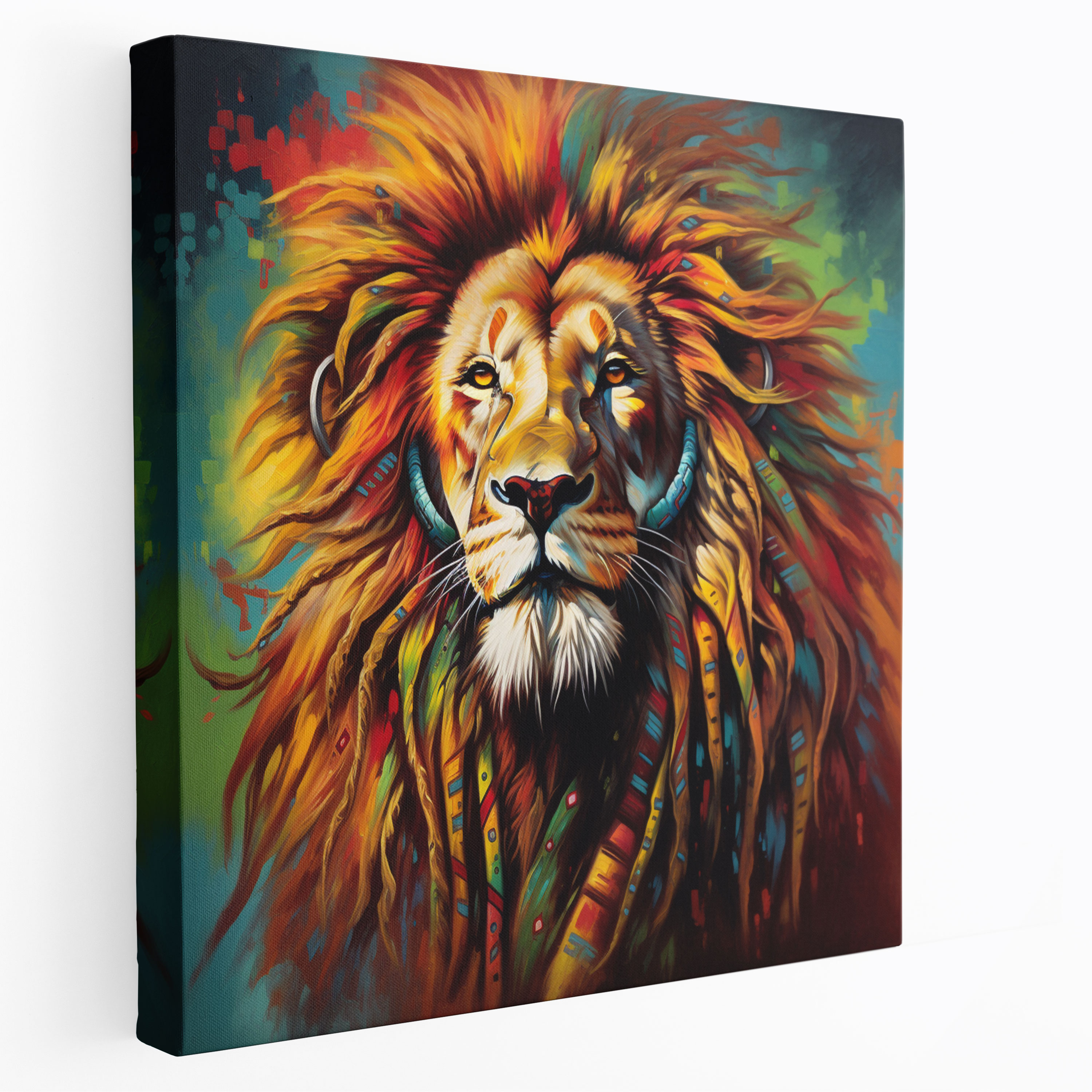 Bob Marley Wall Art - Psychedelic Lion Canvas Print - Bob Marley, Strength, Music, Bob Marley