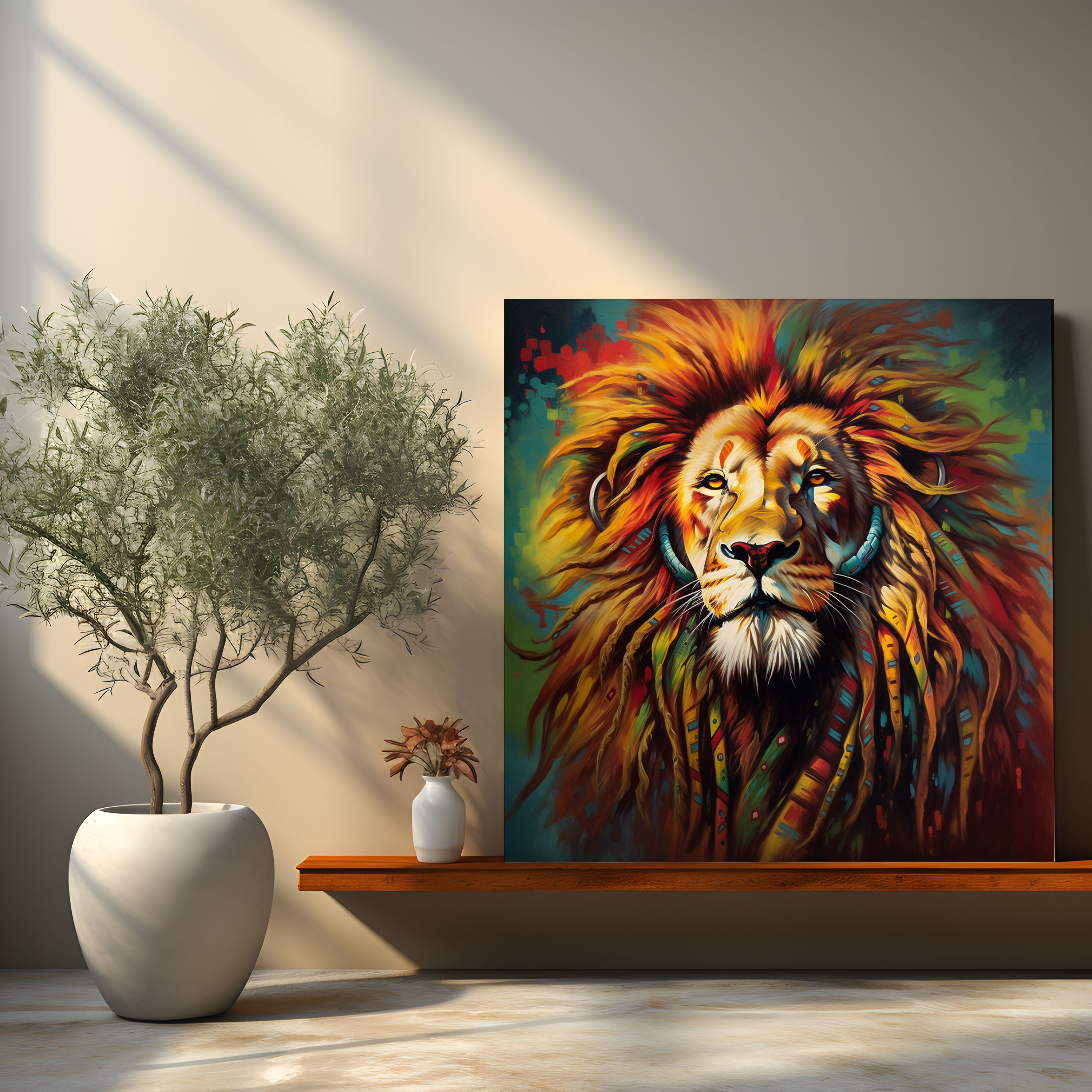 Bob Marley Wall Art - Psychedelic Lion Canvas Print - Bob Marley, Strength, Music, Bob Marley