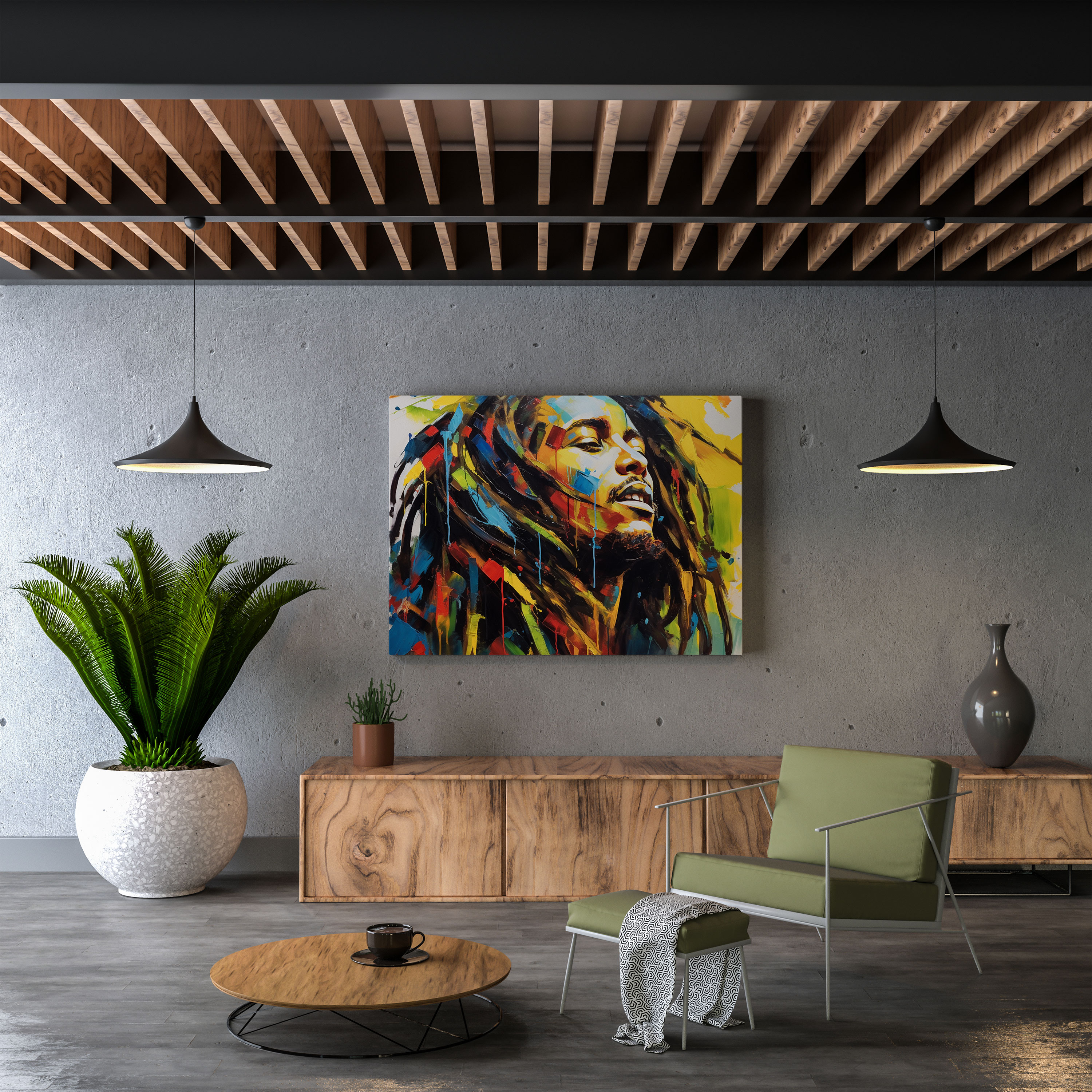 Bob Marley Canvas Print - Abstract Dreadlocks Wall Art - Bob Marley, Wall Decoration, Canvas Wall Art, Wall Art