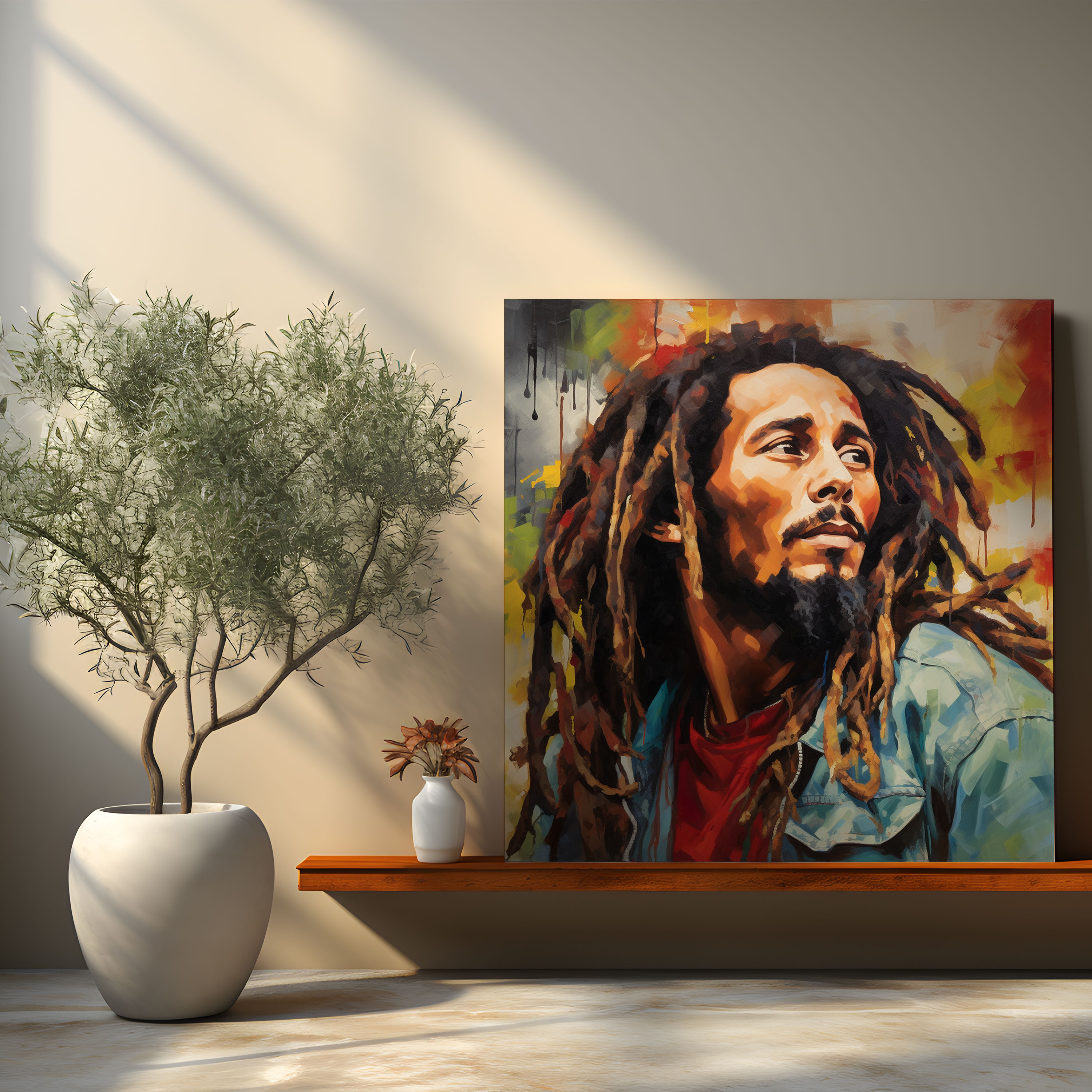 Bob Marley Canvas Print - Soulful Portrait - Bob Marley, Dreadlocks, Canvas Print, Canvas
