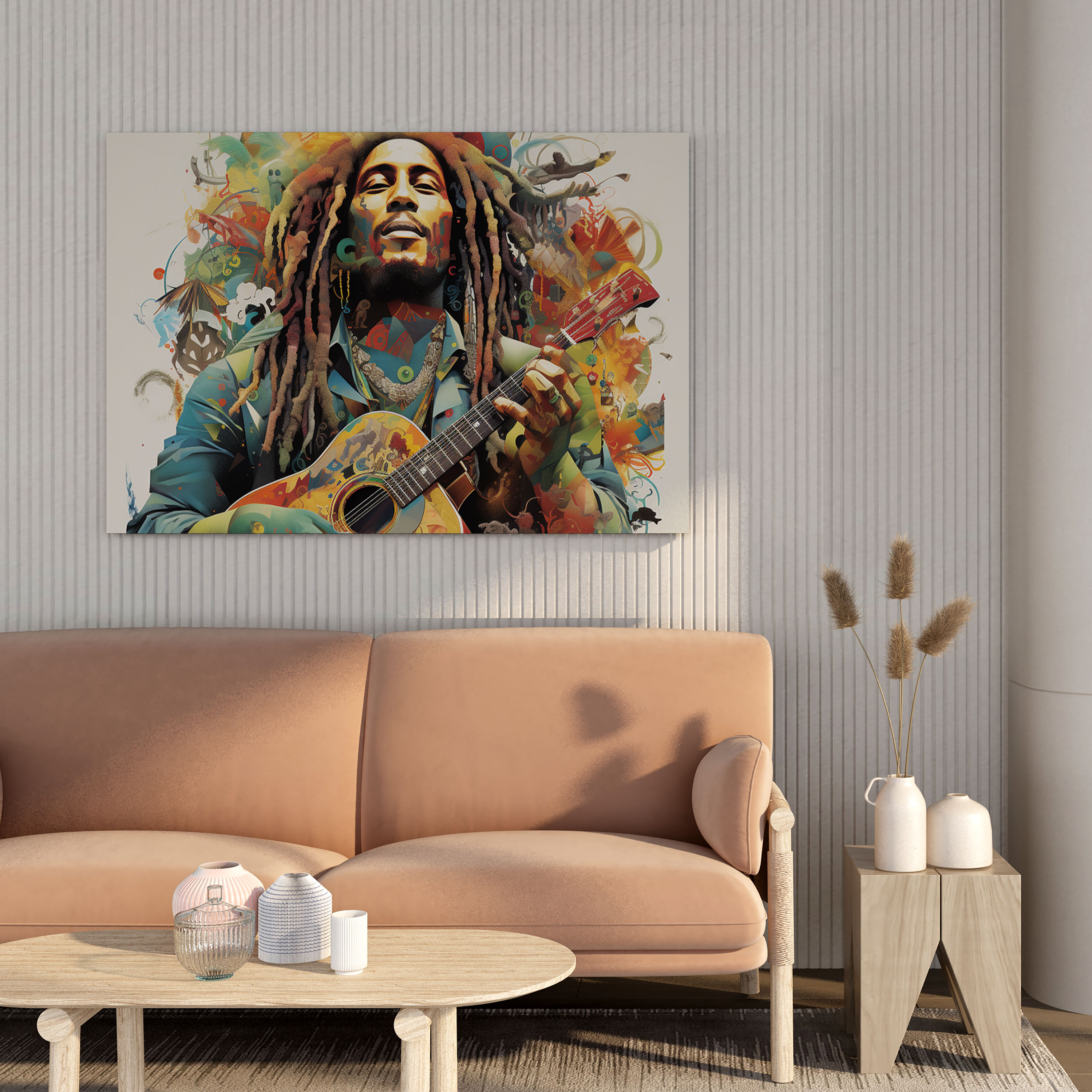 Bob Marley Wall Art - Reggae Culture Canvas Print - Bob Marley, Visually Captivating Collage, Bob Marley, Canvas Wall Art