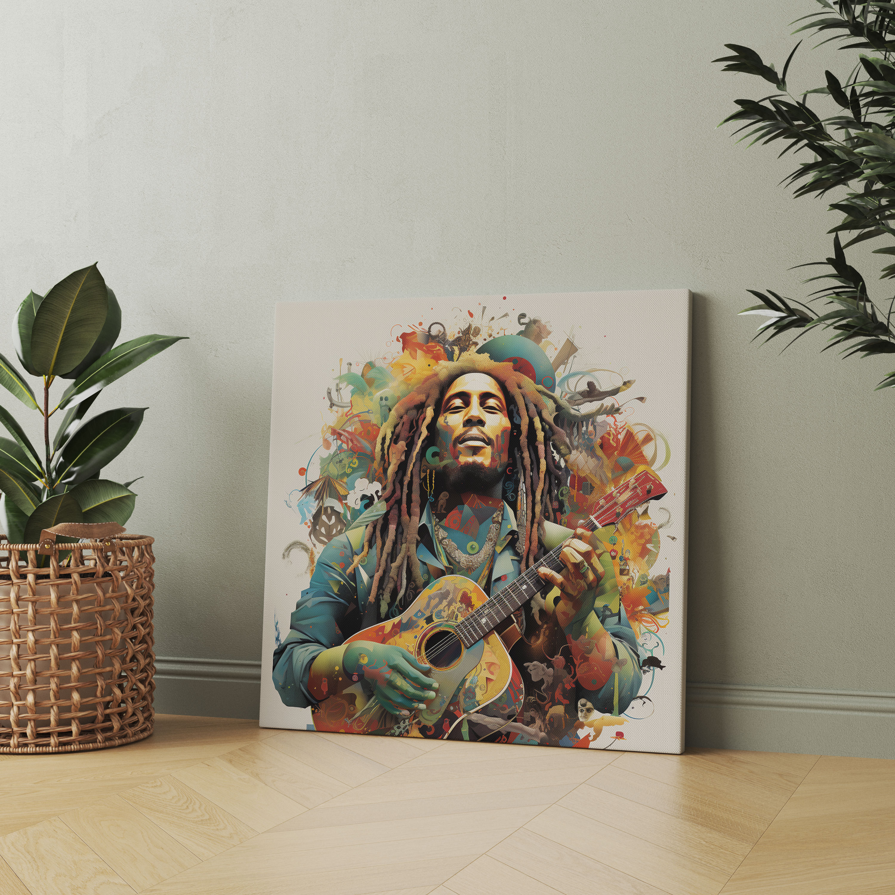 Bob Marley Wall Art - Reggae Culture Canvas Print - Bob Marley, Visually Captivating Collage, Bob Marley, Canvas Wall Art
