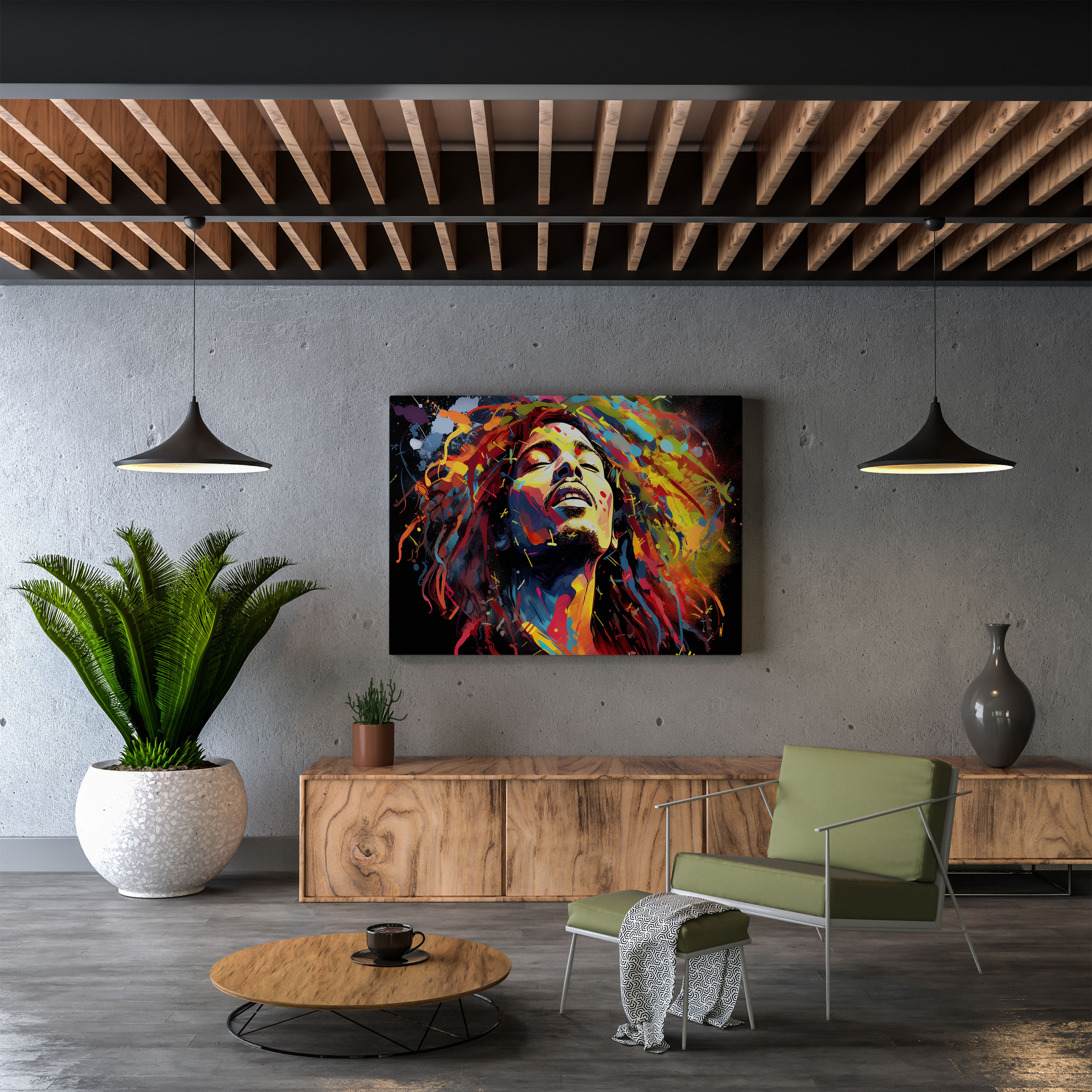 Bob Marley Canvas Print - Musical Notes Wall Art - Bob Marley, Wall Art, Bob Marley, Canvas Print