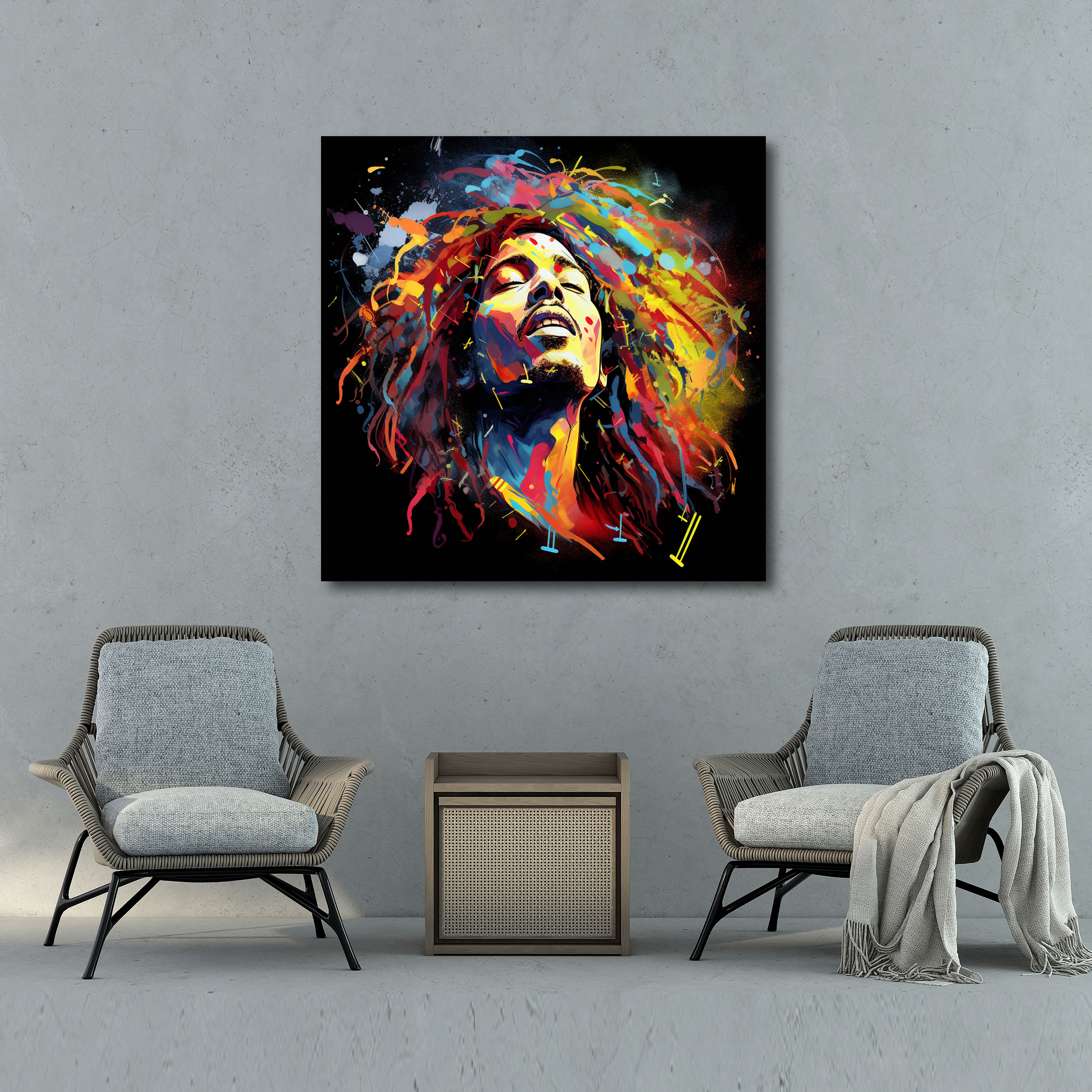 Bob Marley Canvas Print - Musical Notes Wall Art - Bob Marley, Wall Art, Bob Marley, Canvas Print