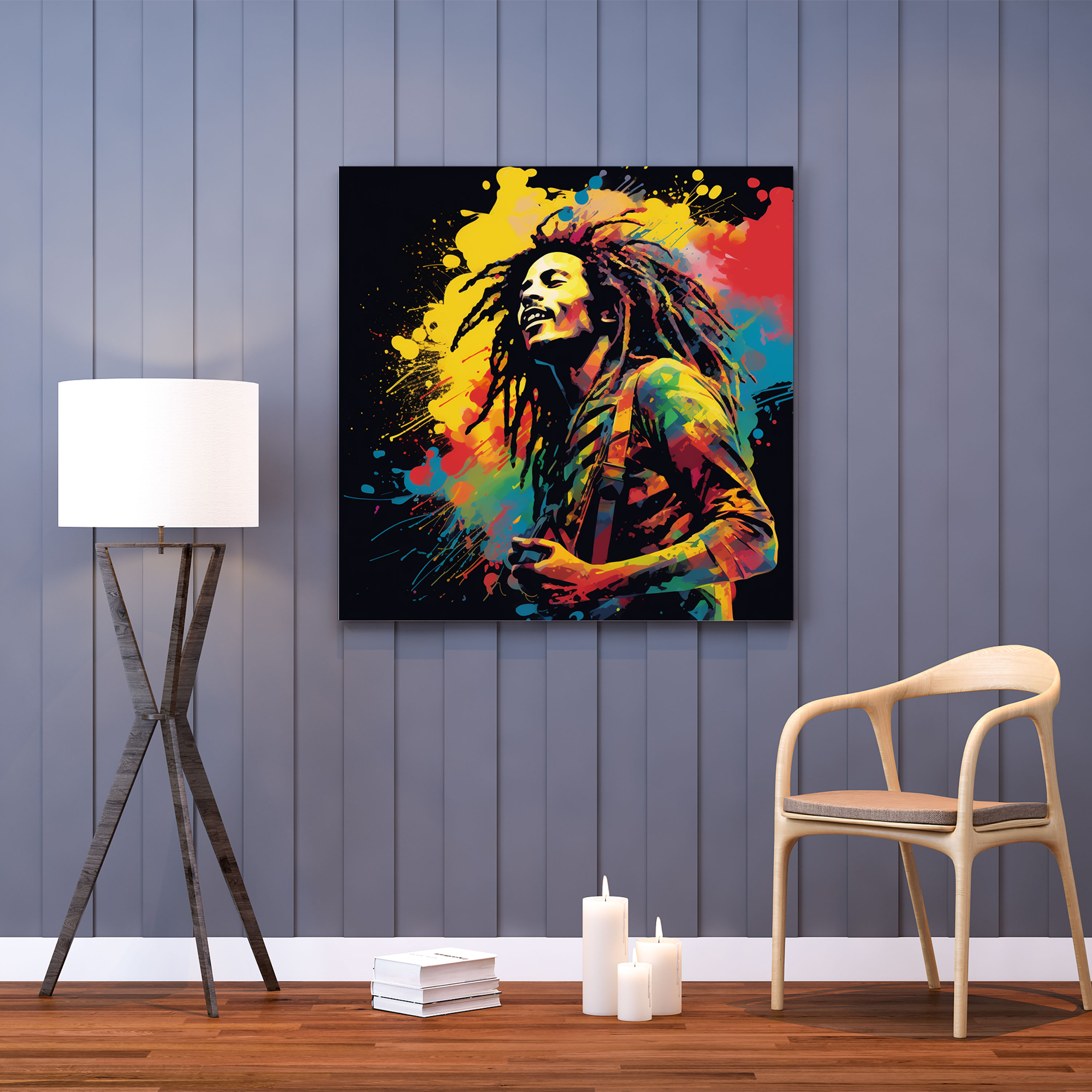 Bob Marley Wall Art - Burst Of Reggae Canvas Print - Bob Marley, Wall Decoration, Home Decoration, Canvas