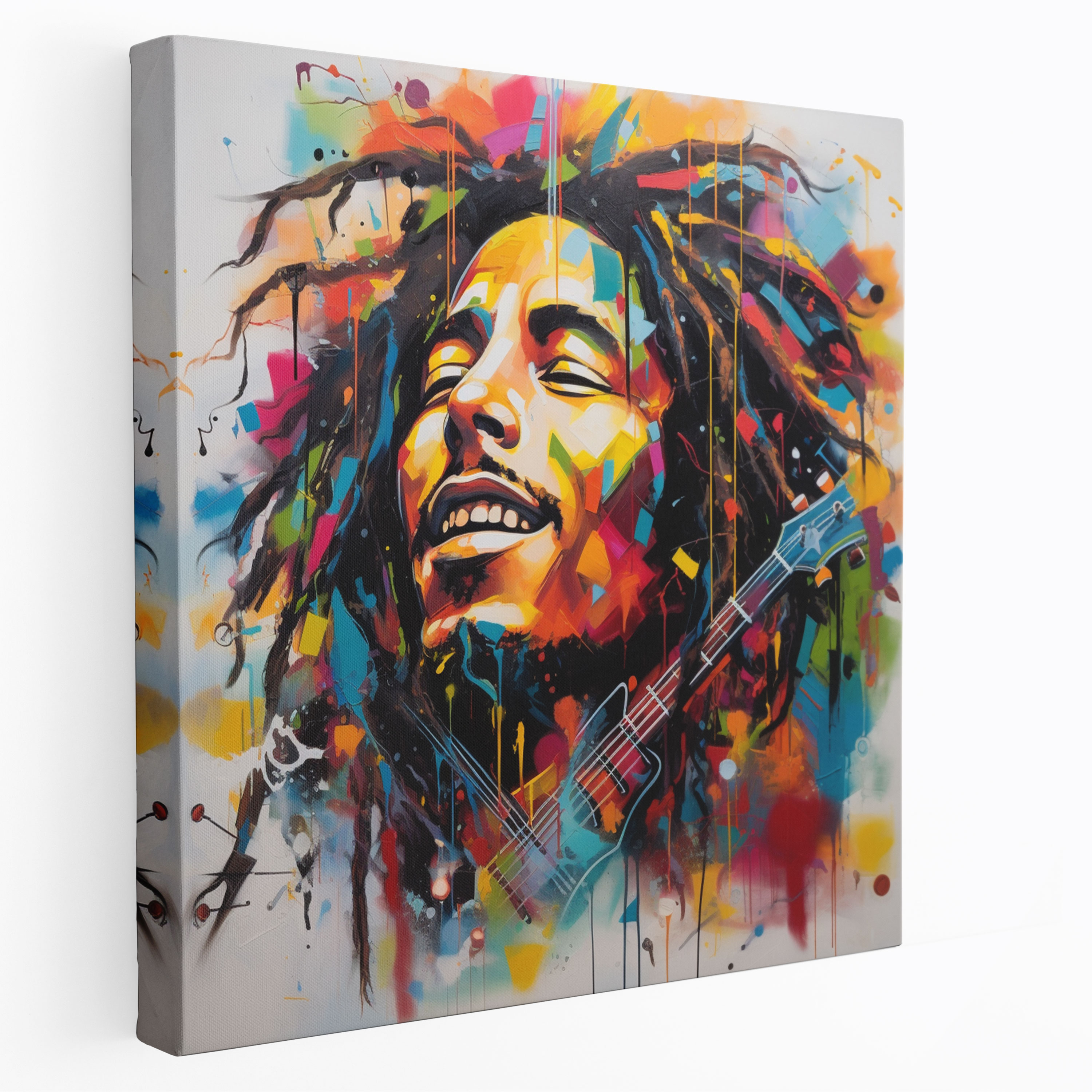 Bob Marley Canvas Print - Bob Marley, Home Decoration, Canvas, Musical Notes