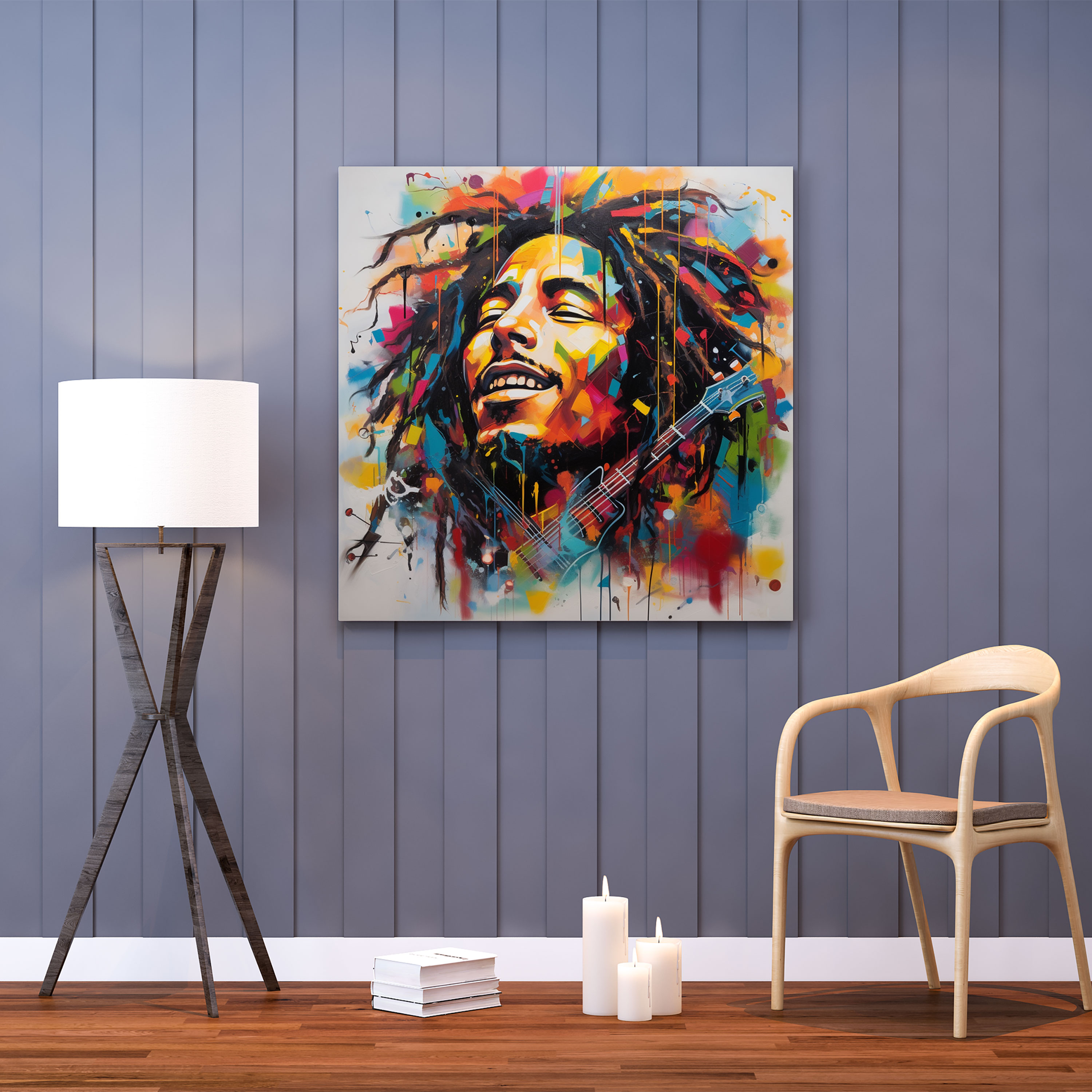 Bob Marley Canvas Print - Bob Marley, Home Decoration, Canvas, Musical Notes