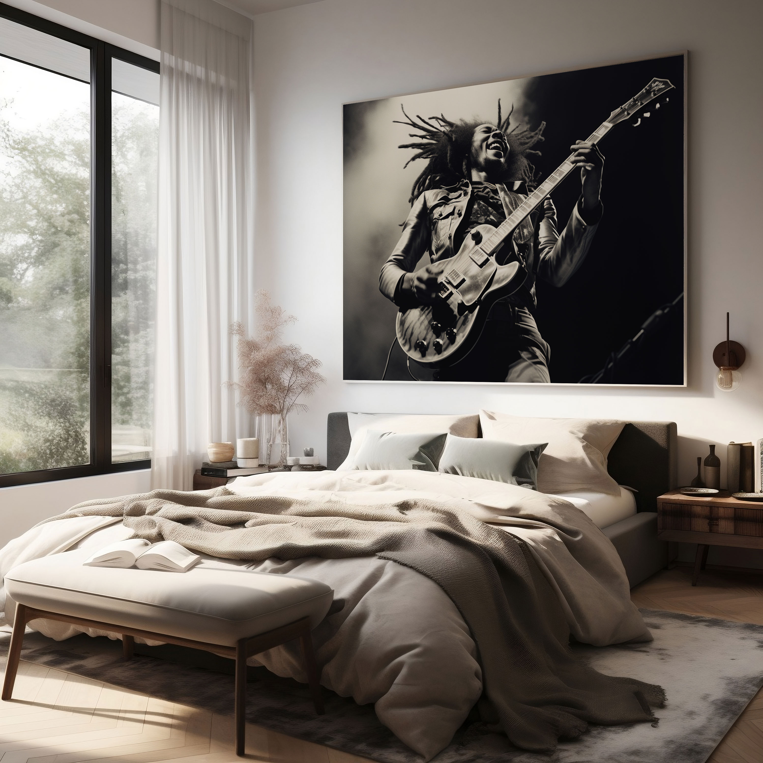Bob Marley Wandbild Leinwanddruck Wanddekoration Dynamische Komposition