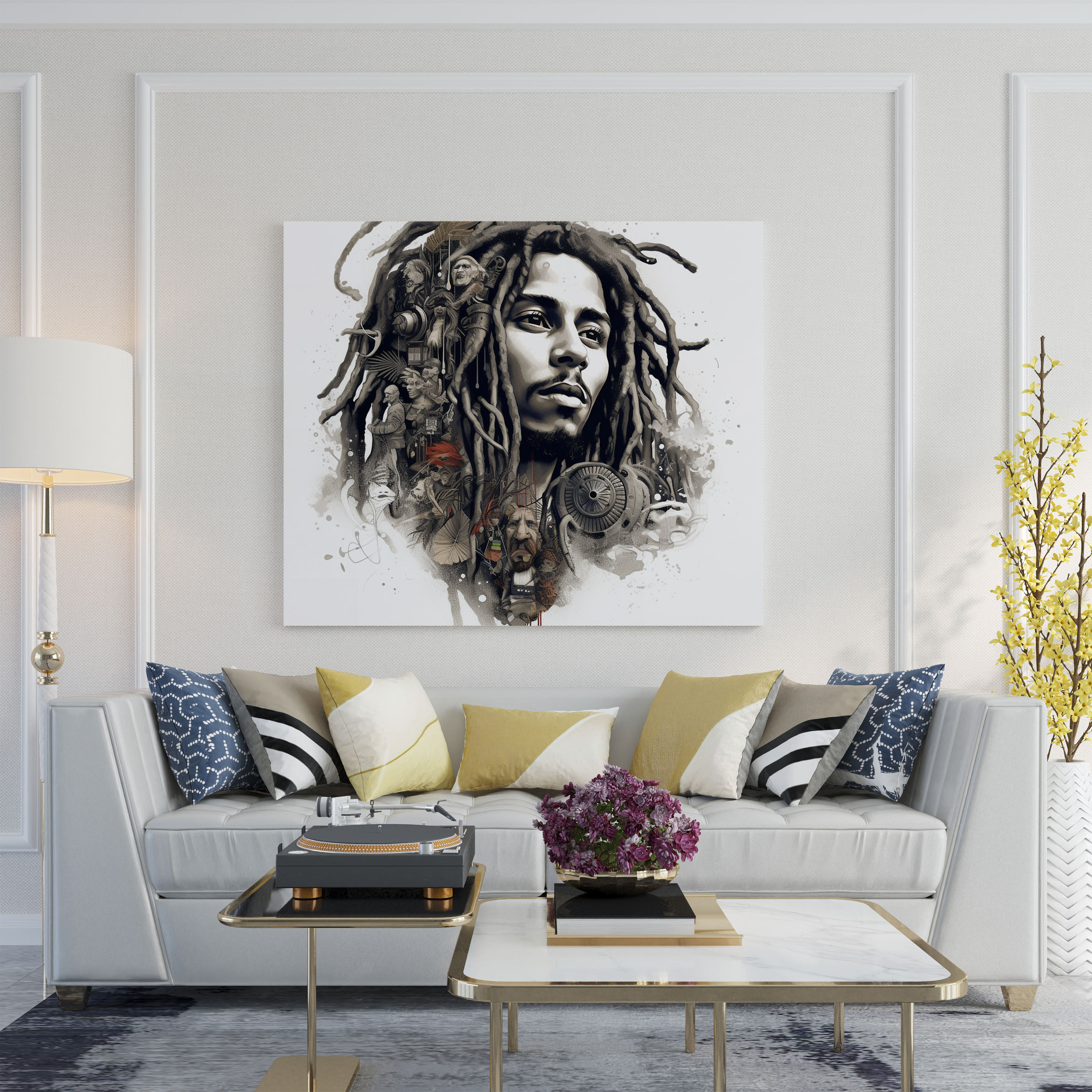 Bob Marley Wandbild - Faszinierendes und Bedeutungsvolles Leinwandbild