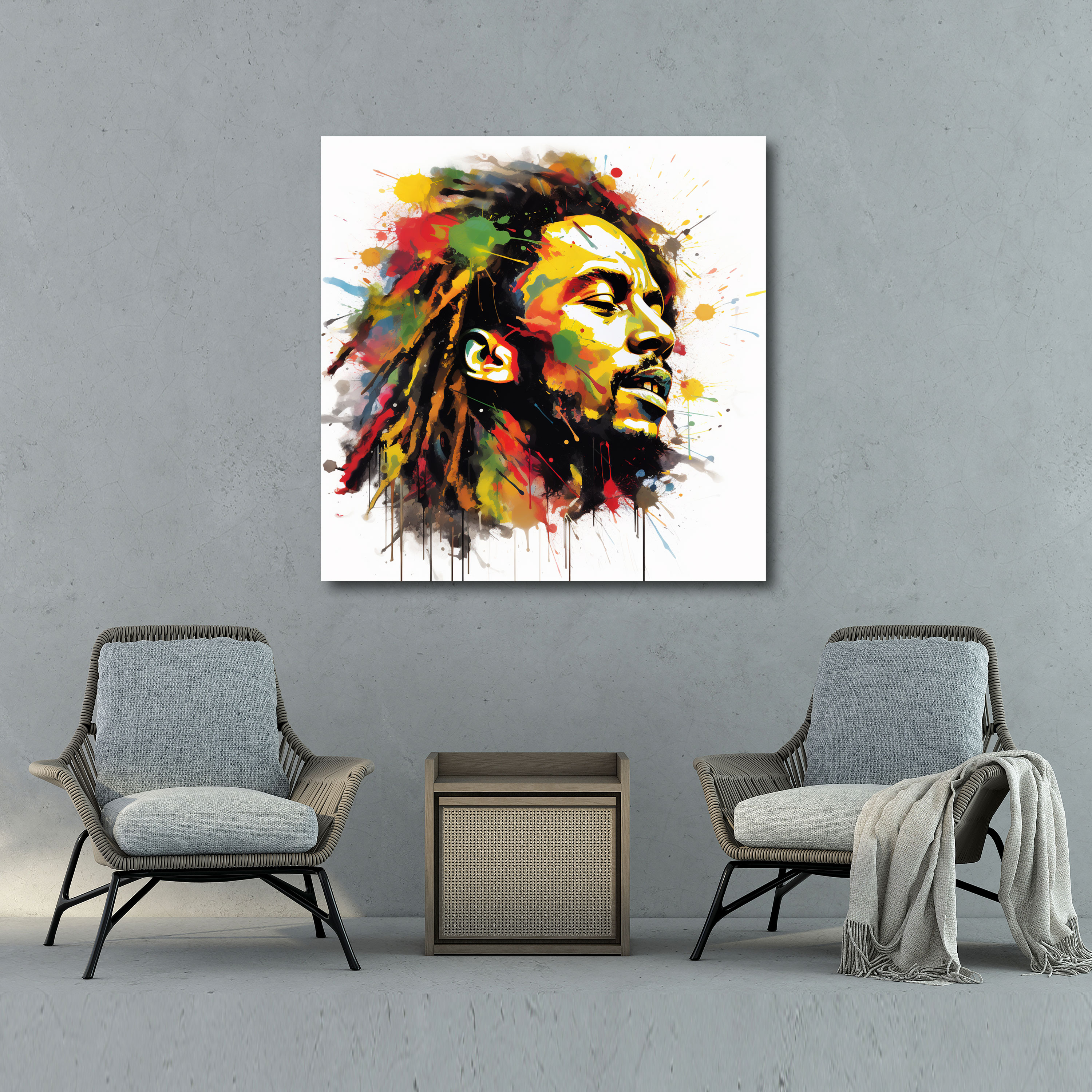 Bob Marley Wall Decoration - Bob Marley, Canvas, Bob Marley, Music Symbols