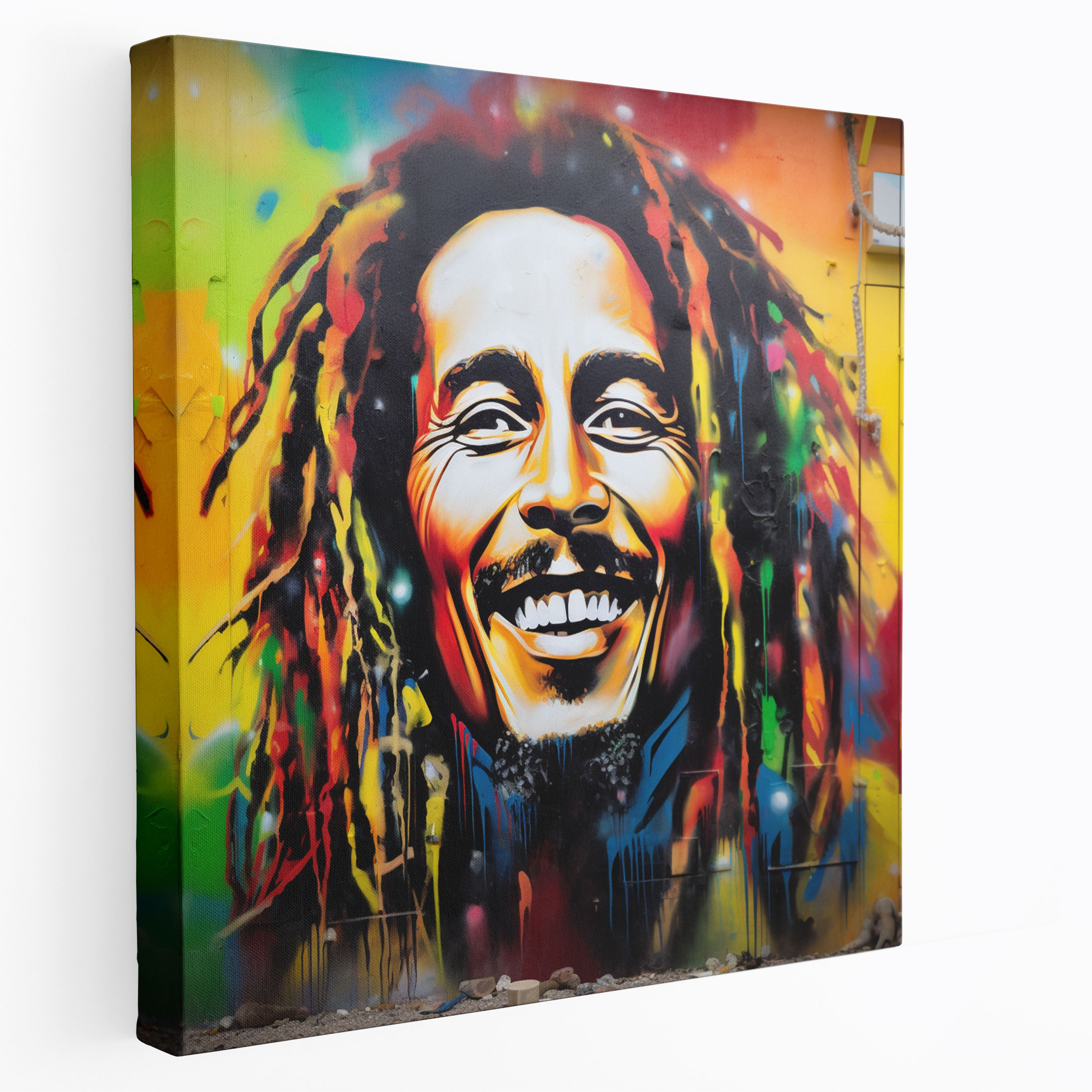 Bob Marley Graffiti Leinwandbild - Bob Marley Wanddekoration Wohnkultur