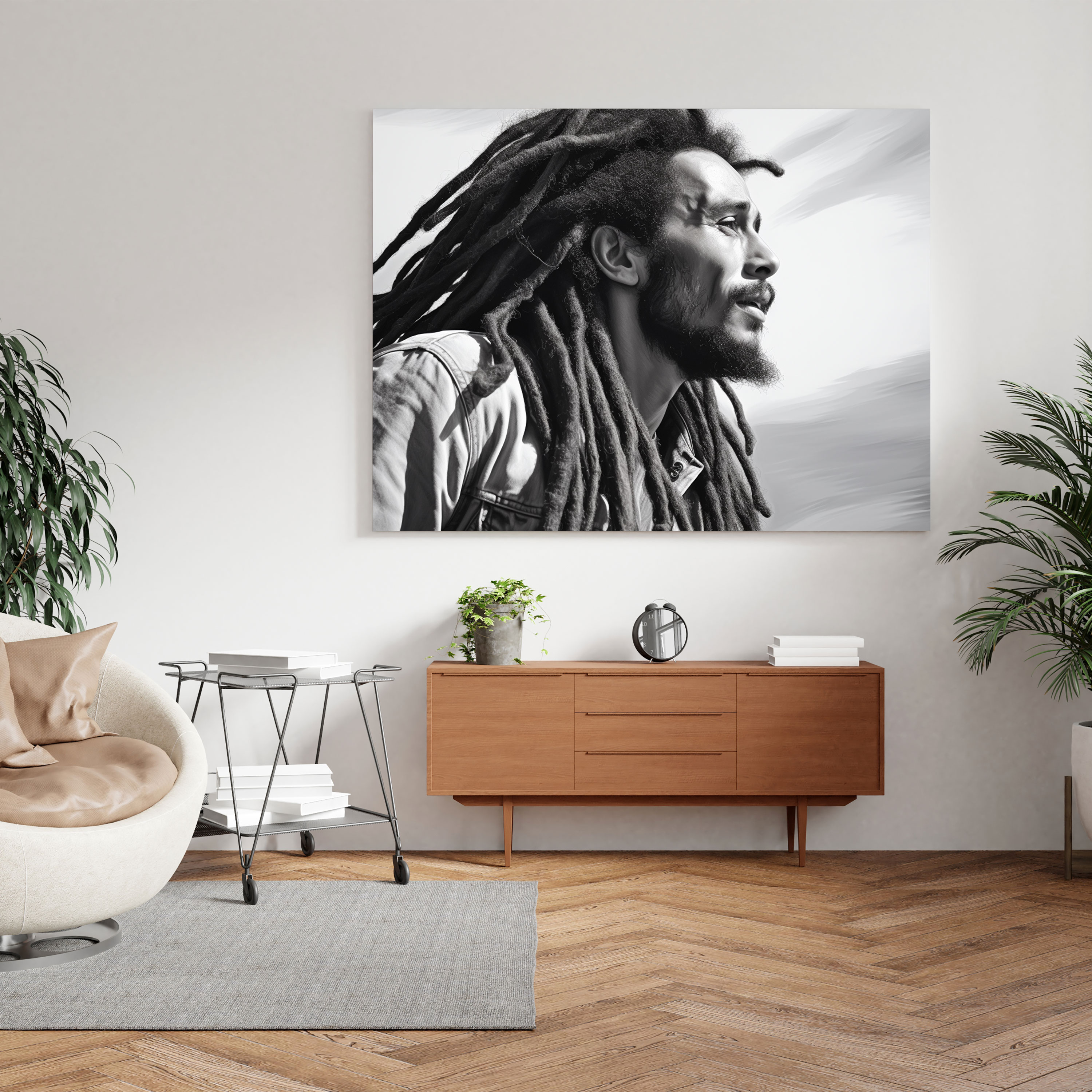 Bob Marley Porträt Leinwandbild - Bob Marley Wanddekoration