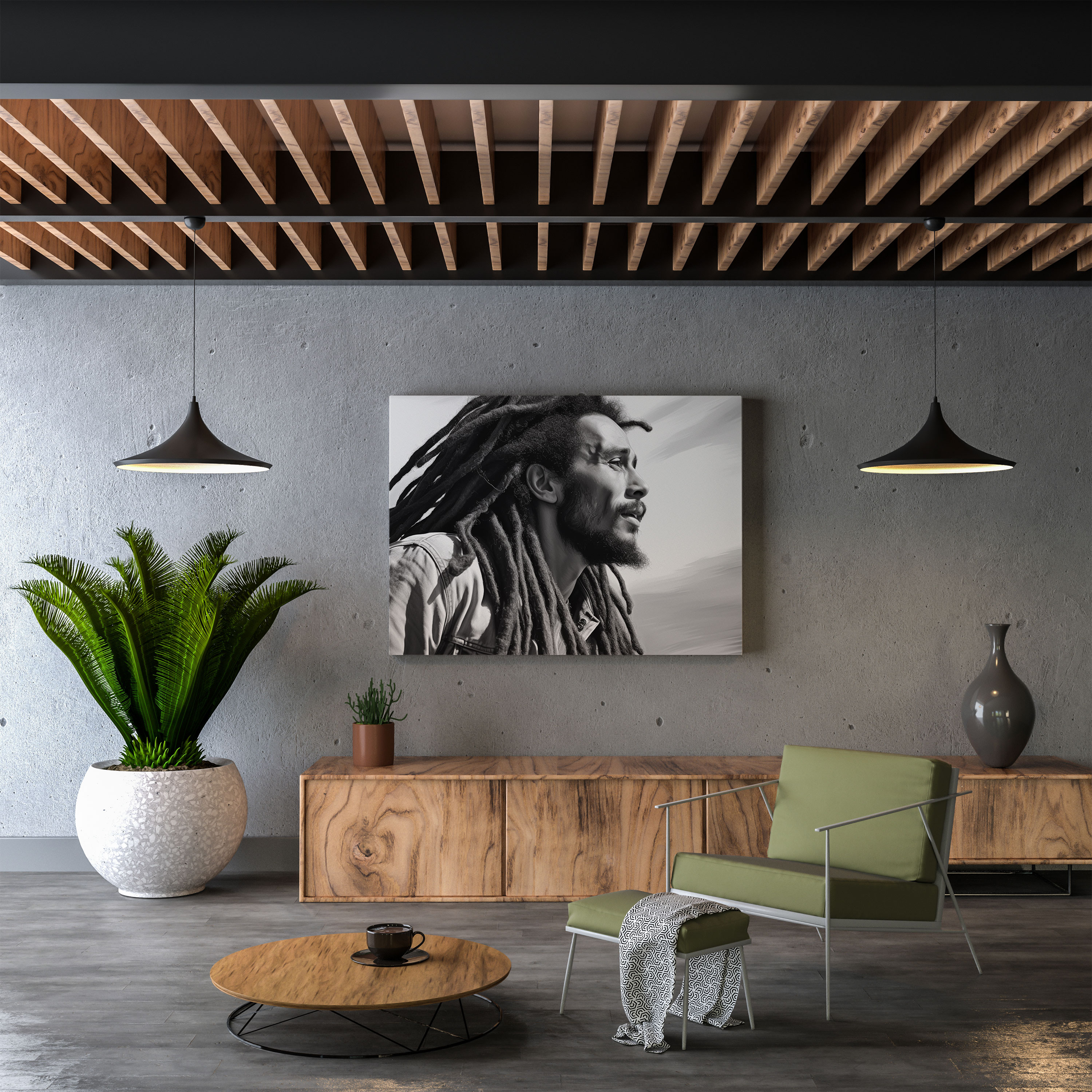 Bob Marley Porträt Leinwandbild - Bob Marley Wanddekoration