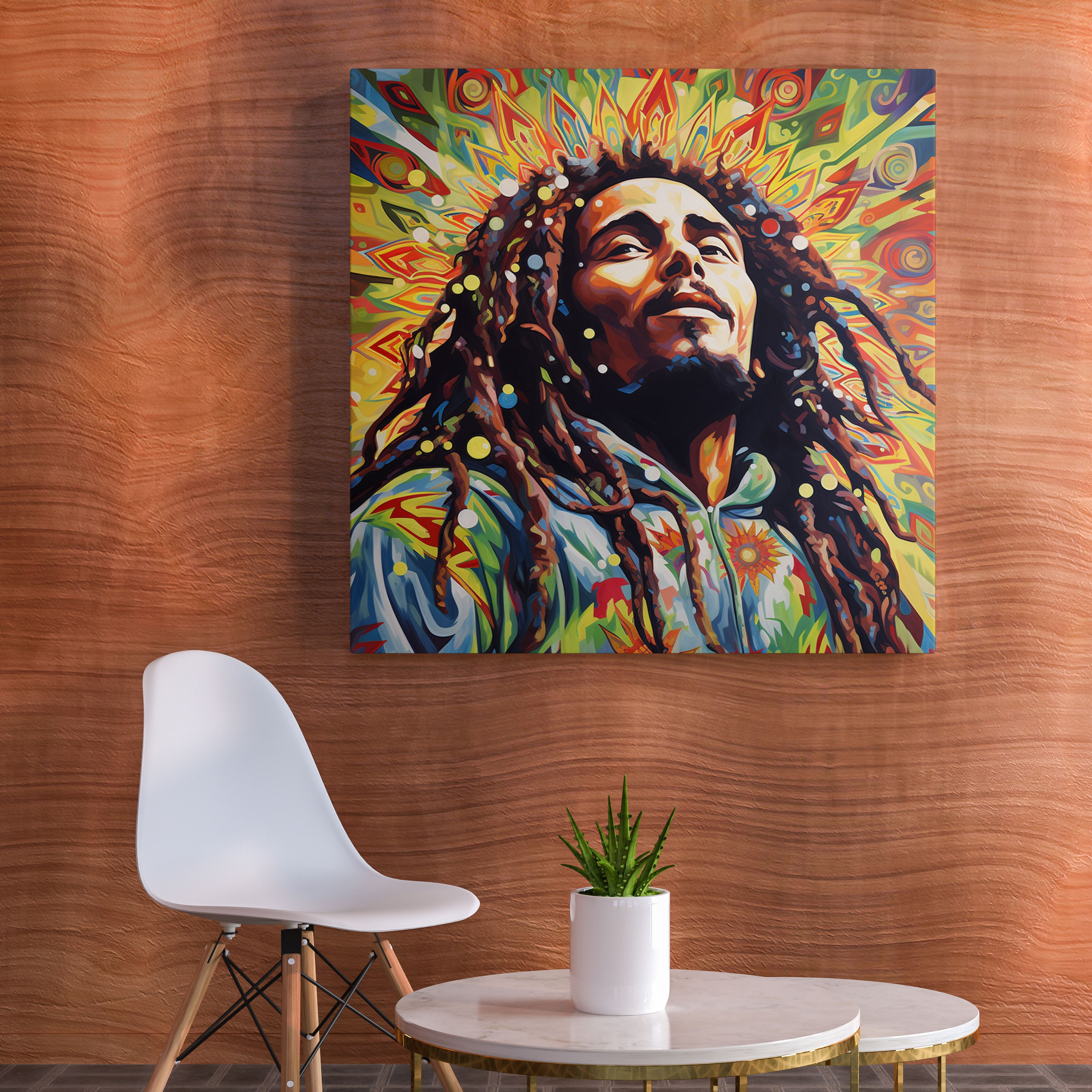 Bob Marley Psychedelic Leinwandbild - Wanddekoration Wandkunst Wohnkultur