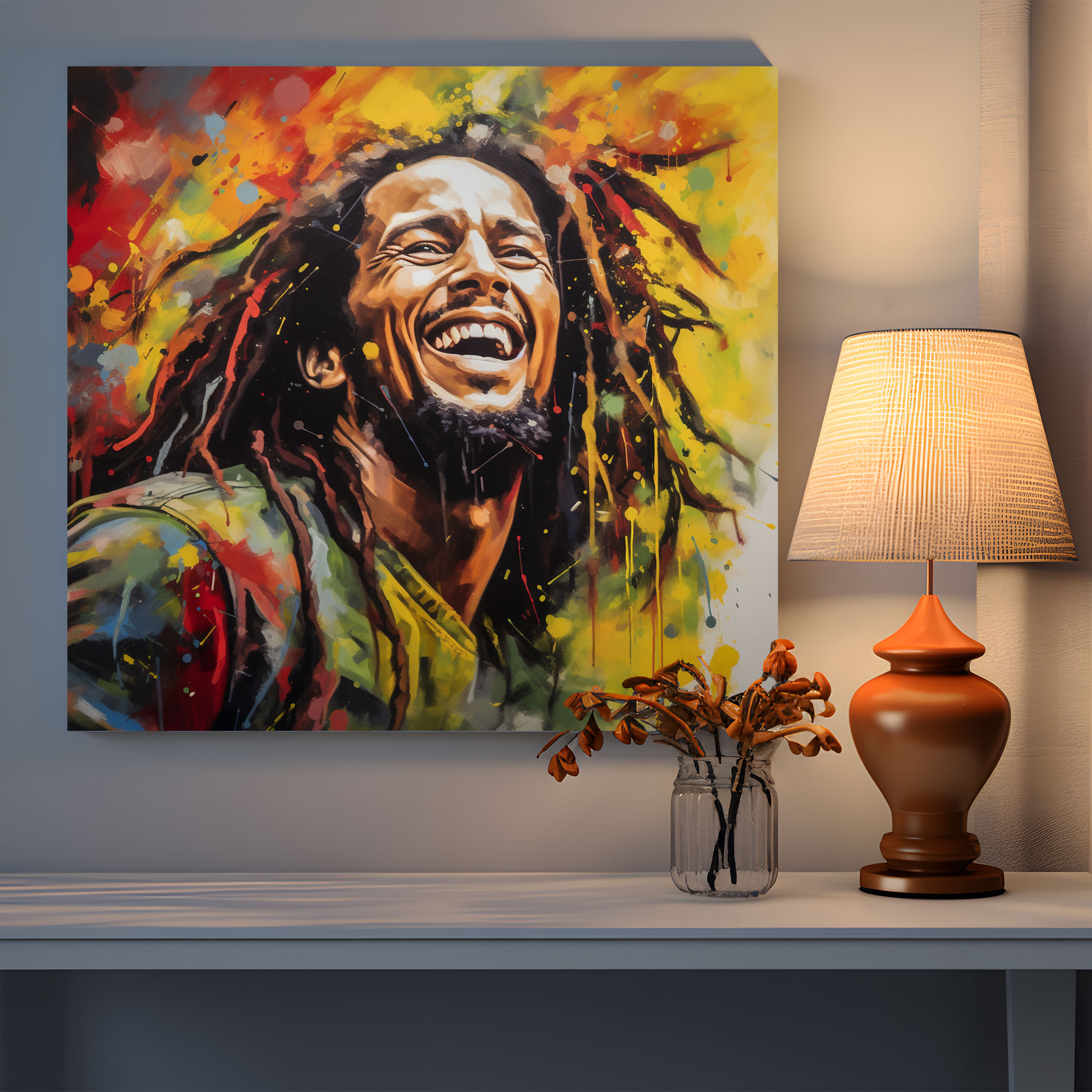 Bob Marley Reggae Leinwandbild - Dekoration für Zuhause Wandkunst Wanddekoration