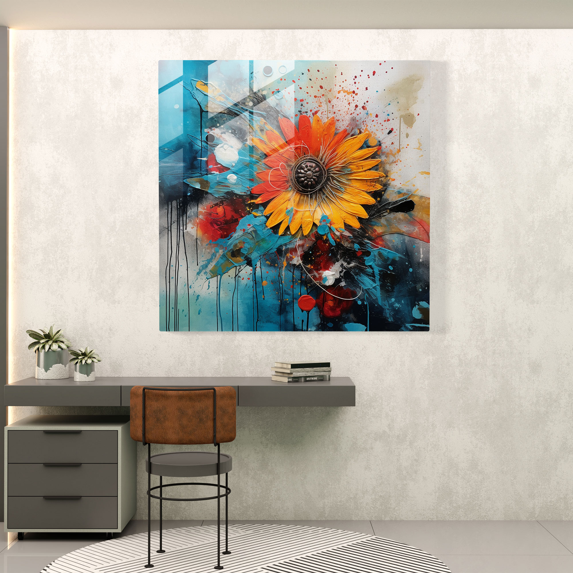 Bohemian Fusion Glass Print - Bohemian, Vibrant Colors, Glass Print, Glass Wall Art