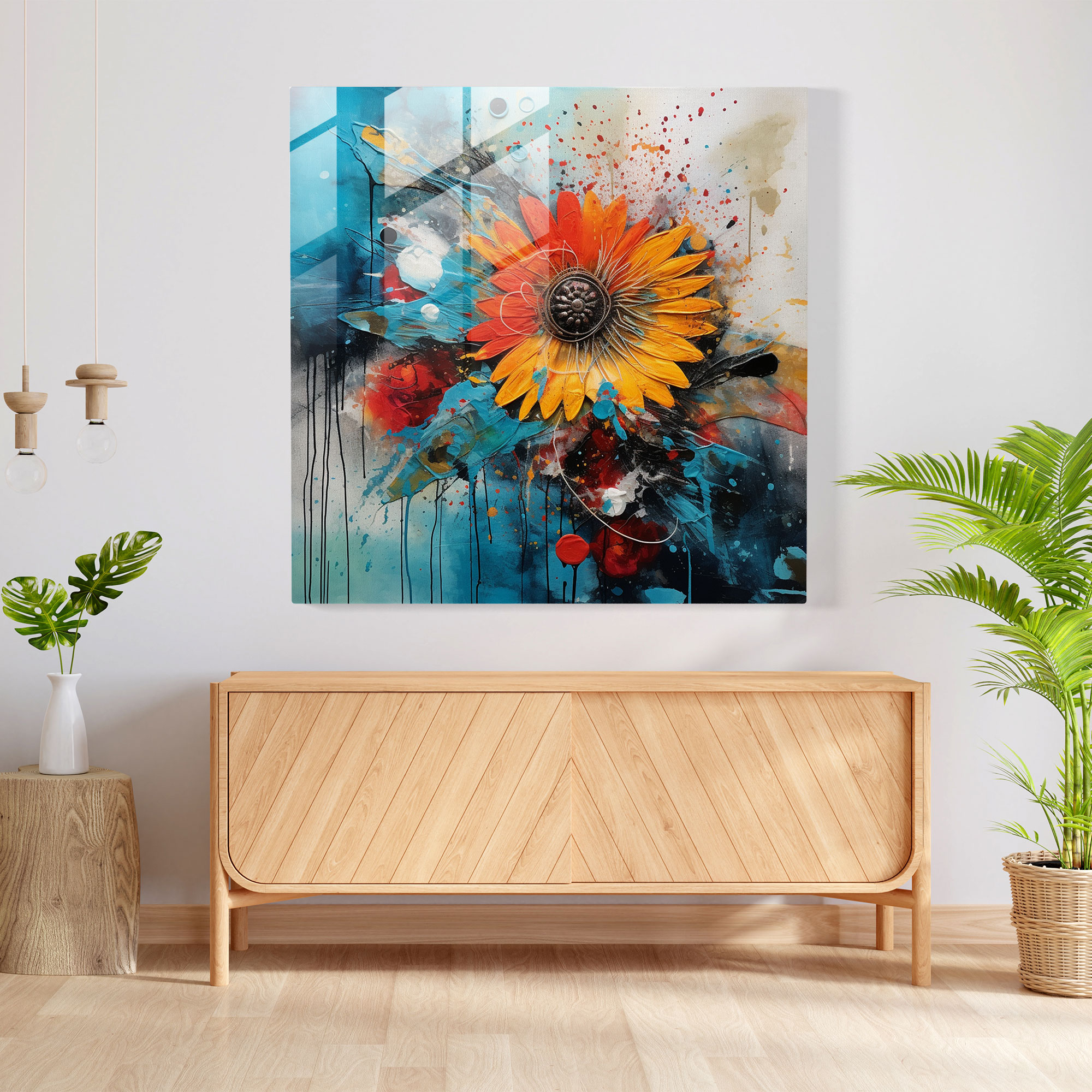 Bohemian Fusion Glass Print - Bohemian, Vibrant Colors, Glass Print, Glass Wall Art