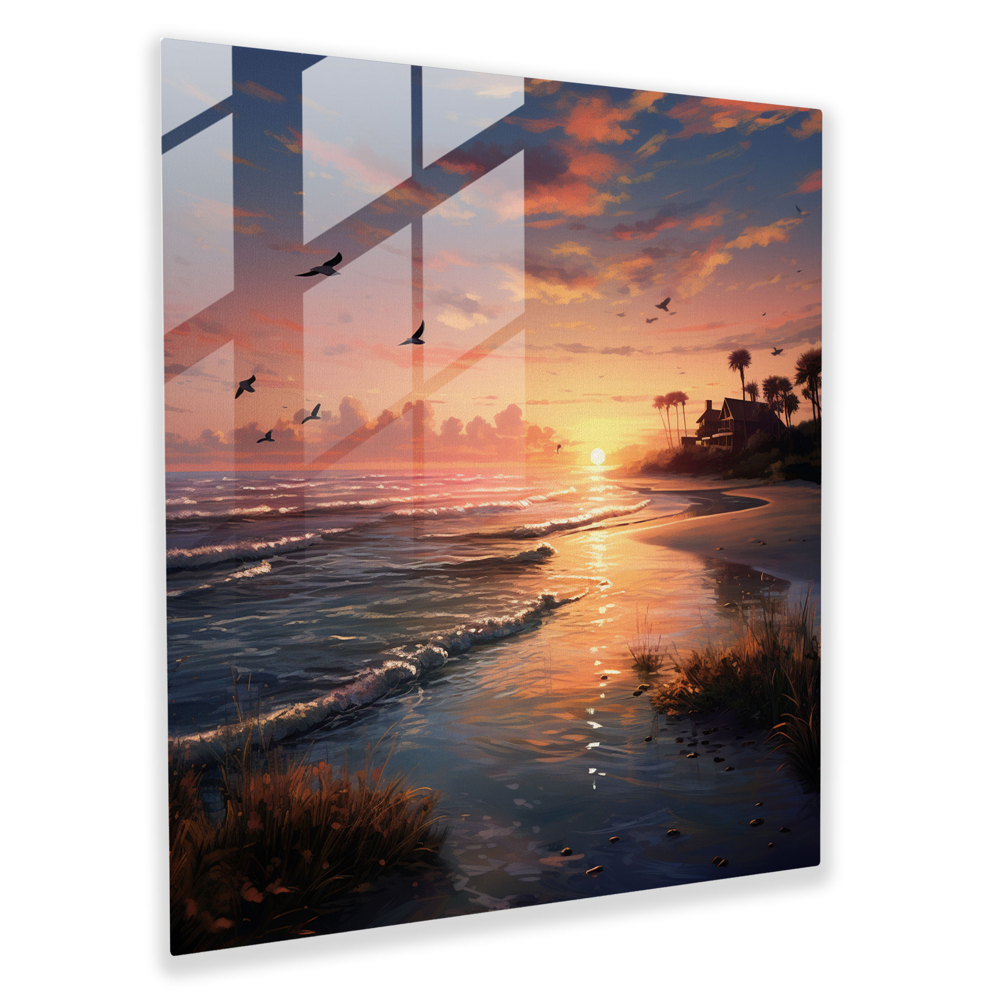 Bohemian Beach Glass Print - Bohemian, Glass Wall Art, Wall Decoration, Home Decoration
