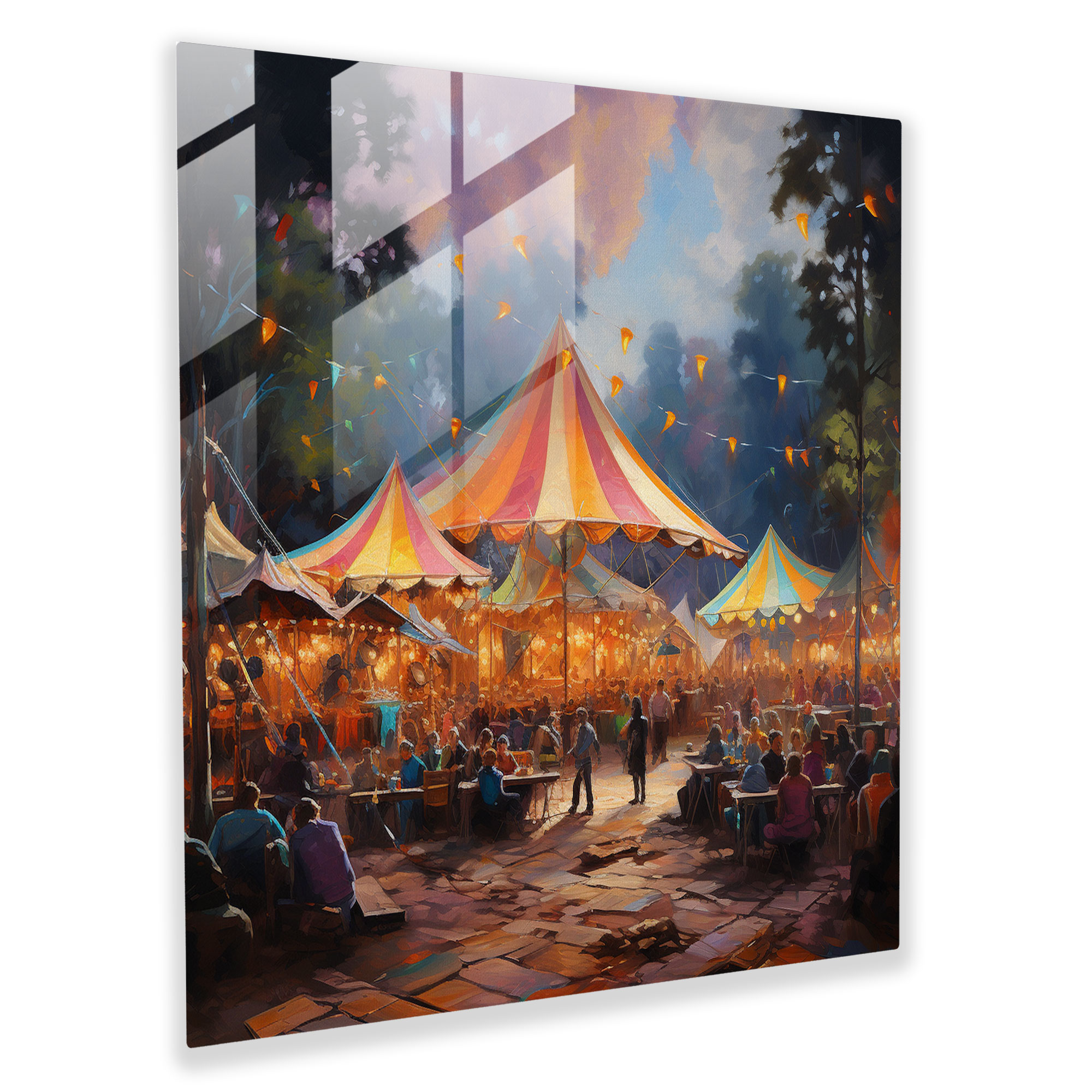 Bohemian Rhapsody Glass Print - Bohemian, Bohemian Music Festival, Wall Decoration, Oil Painting