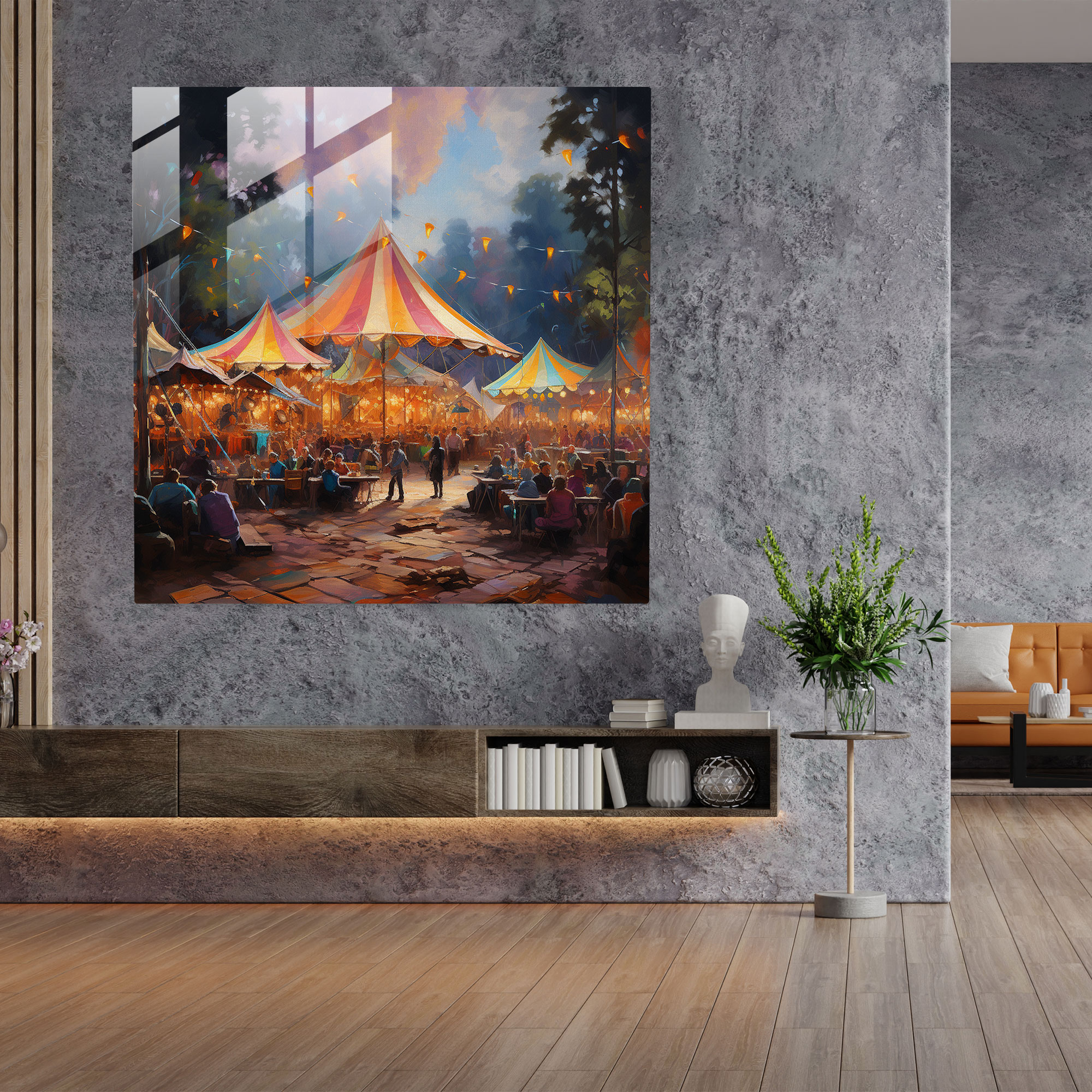 Bohemian Rhapsody Glass Print - Bohemian, Bohemian Music Festival, Wall Decoration, Oil Painting