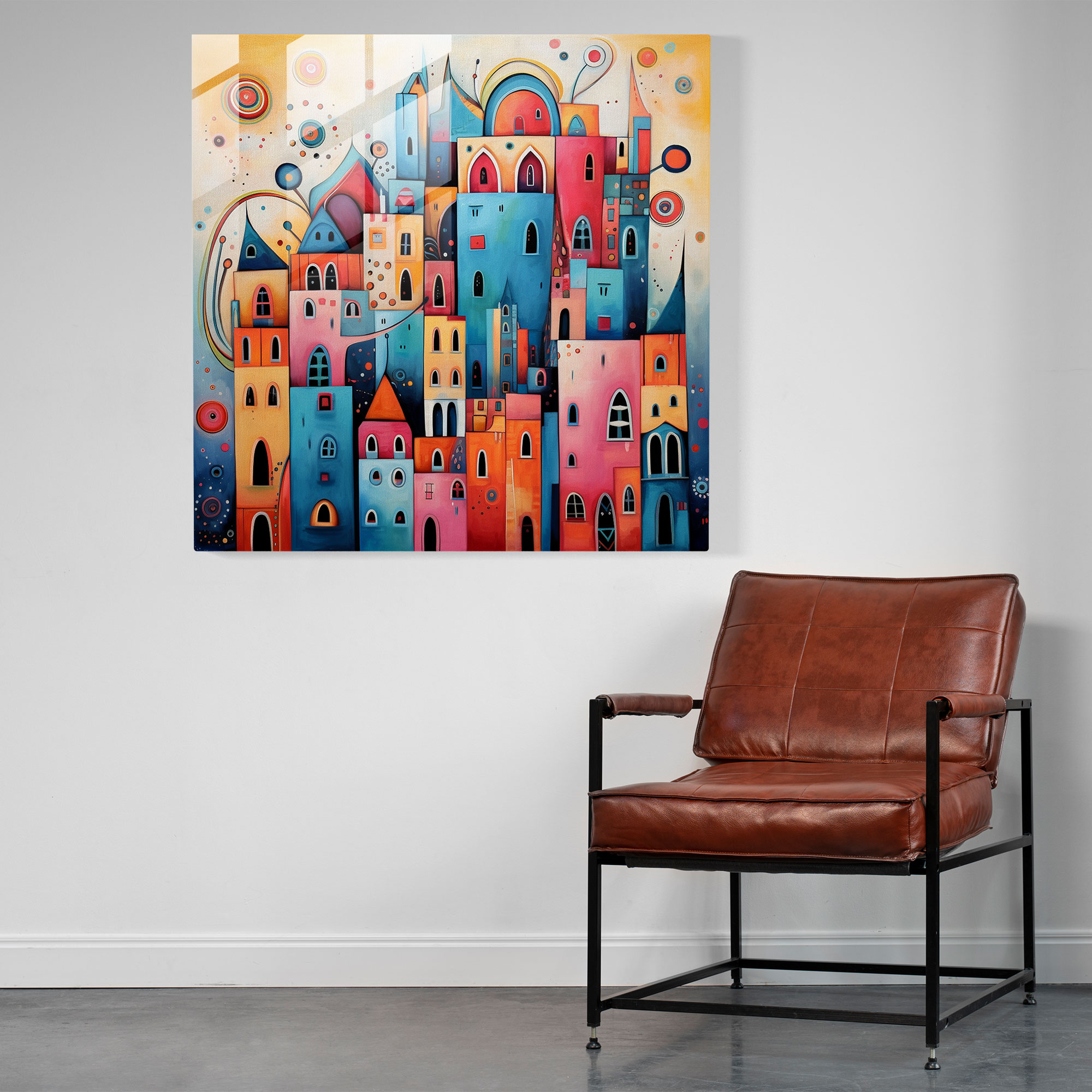 Bohemian City Glass Print - Bohemian, Glass Art, Bohemian City, Whimsical Architecture