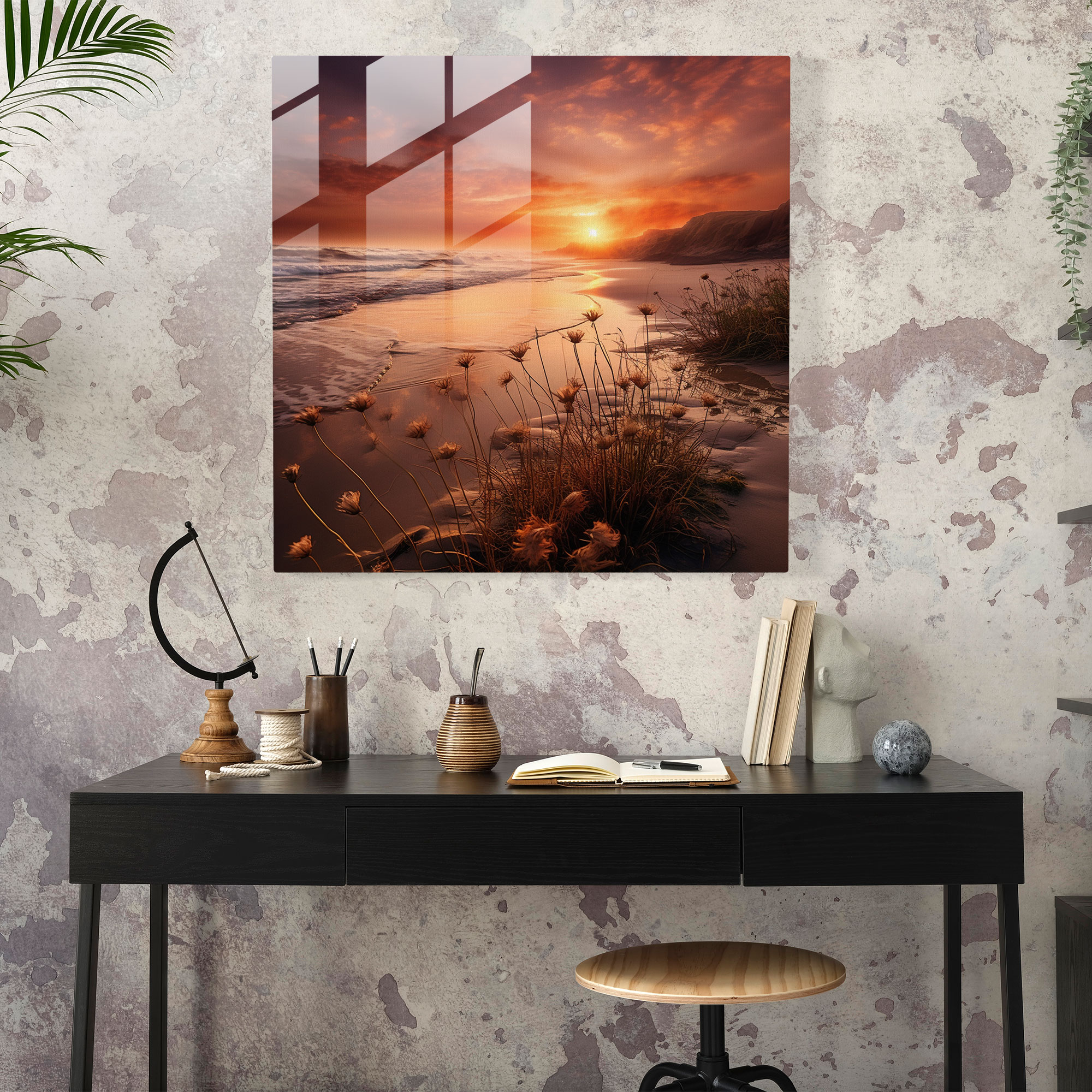 Bohemian Sunset Glass Print - Bohemian, Home Decoration, Bohemian Sunset Glass Print, Glass Print