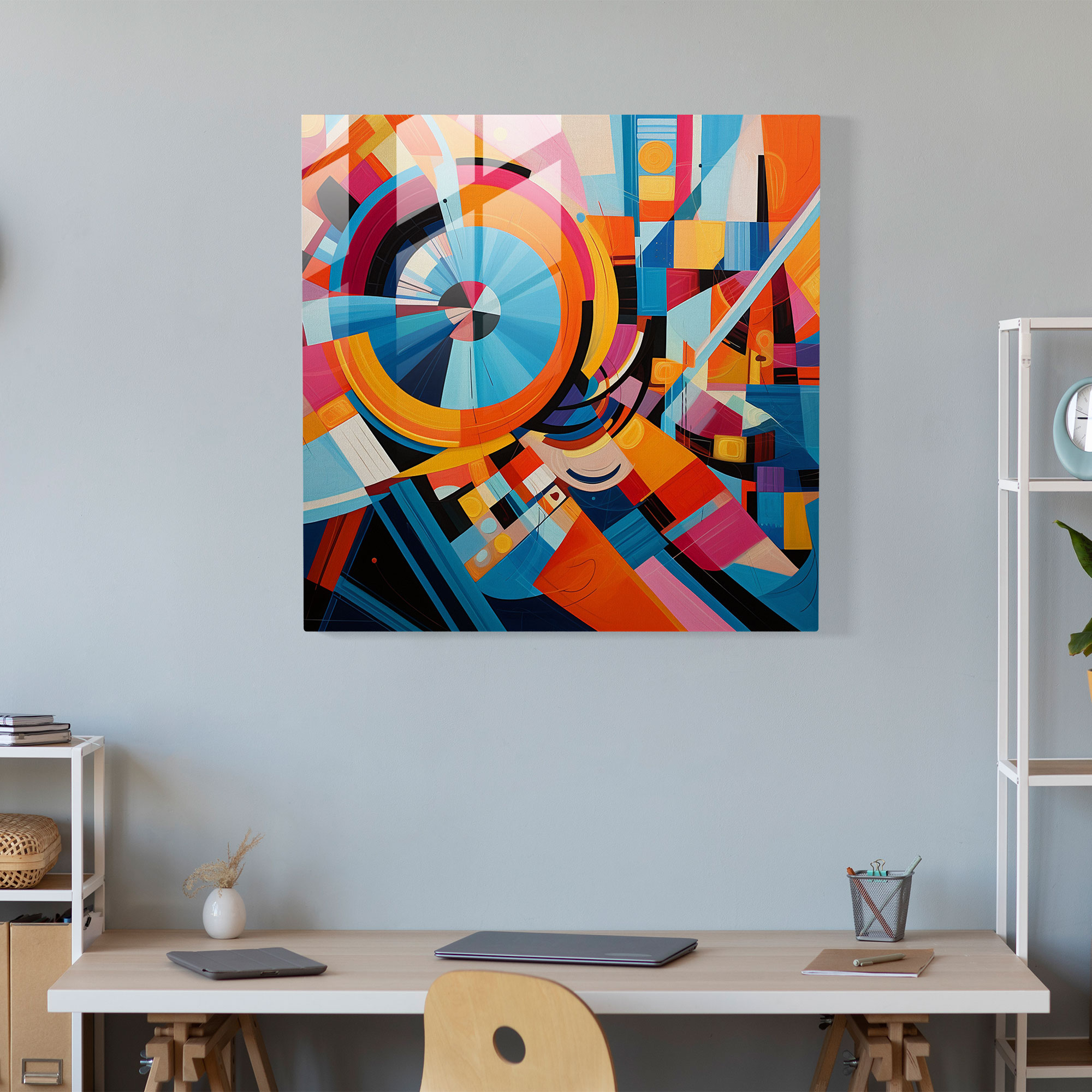 Bohemian Geometrics Glass Print - Bohemian, Modern Art, Vibrant Colors, Glass Art