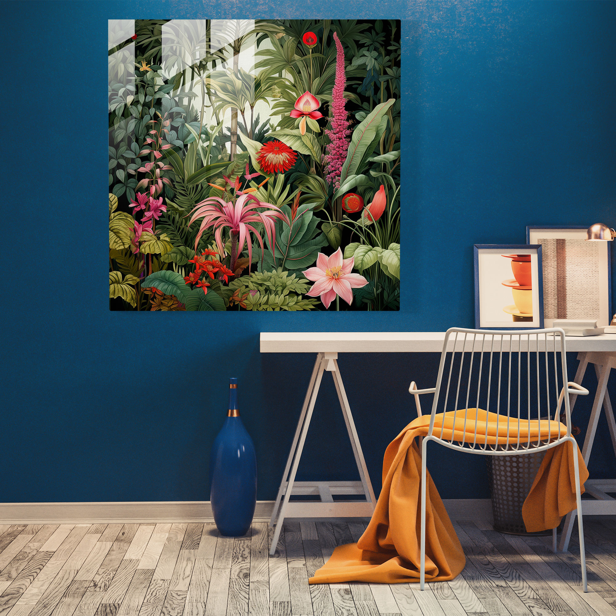 Bohemian Botanical Garden Glass Print - Bohemian, Bohemian, Glass Art, Wall Decoration