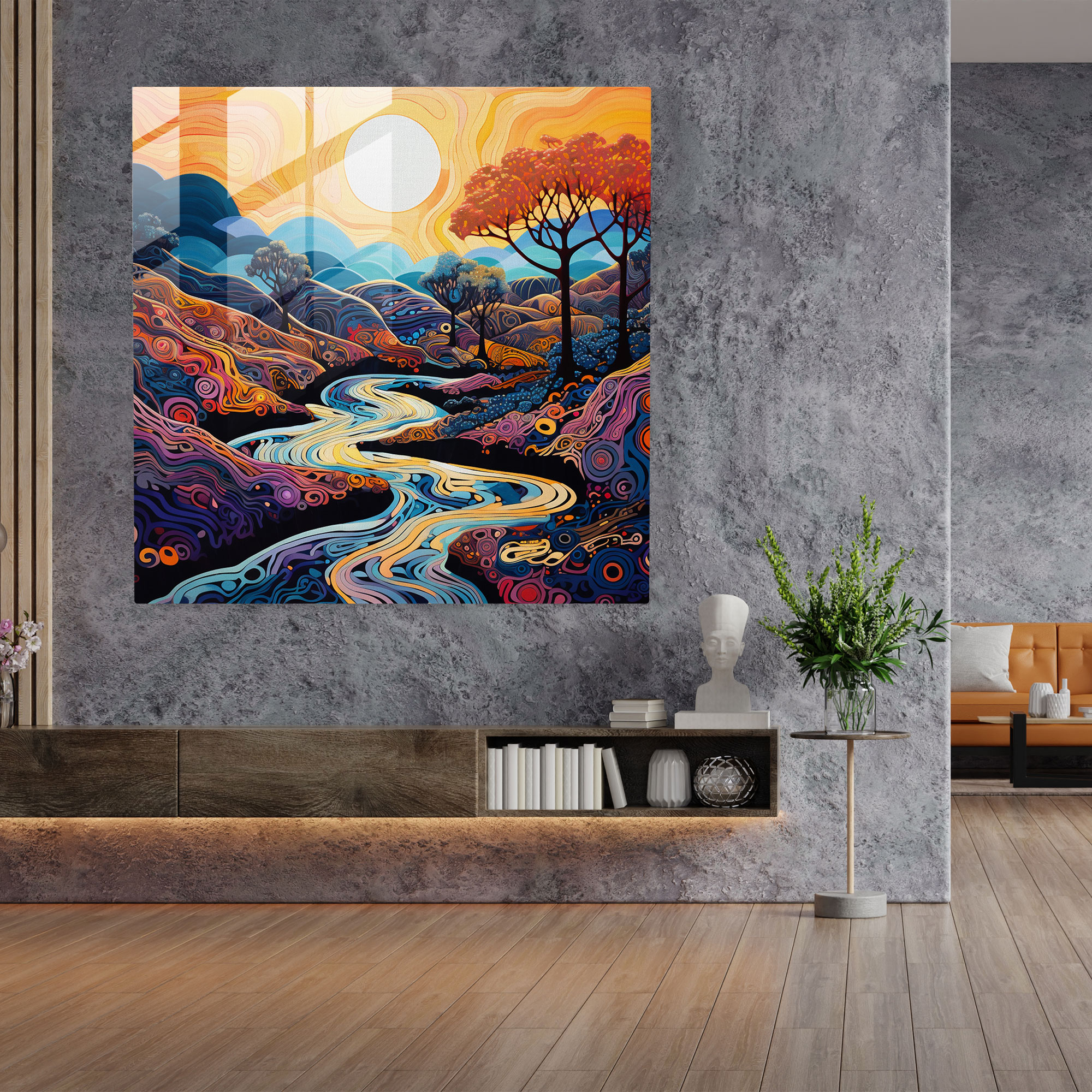 Bohemian Psychedelic Glass Print - Bohemian, Swirling Colors, Glass Art, Bohemian Psychedelic Glass Print