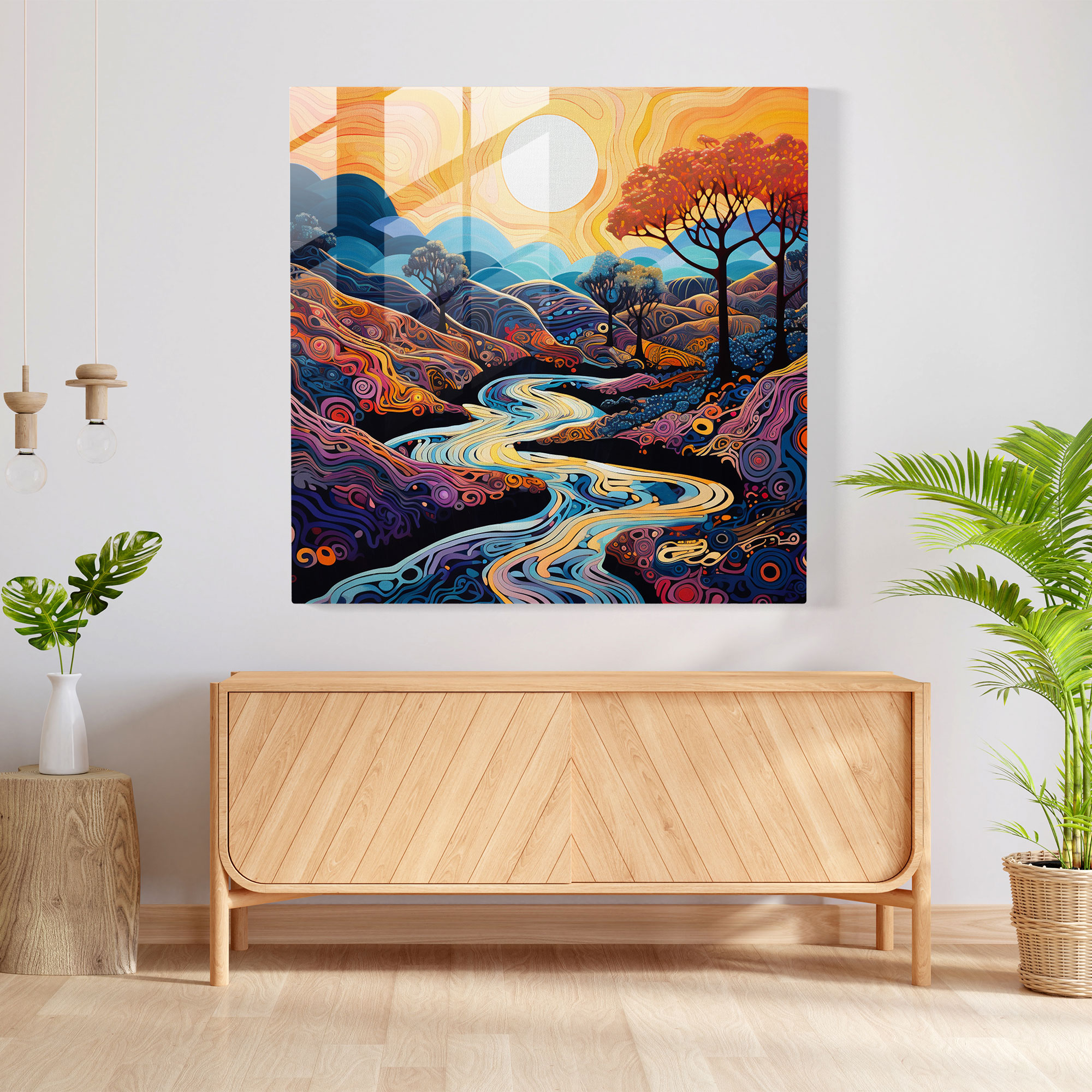Bohemian Psychedelic Glass Print - Bohemian, Swirling Colors, Glass Art, Bohemian Psychedelic Glass Print