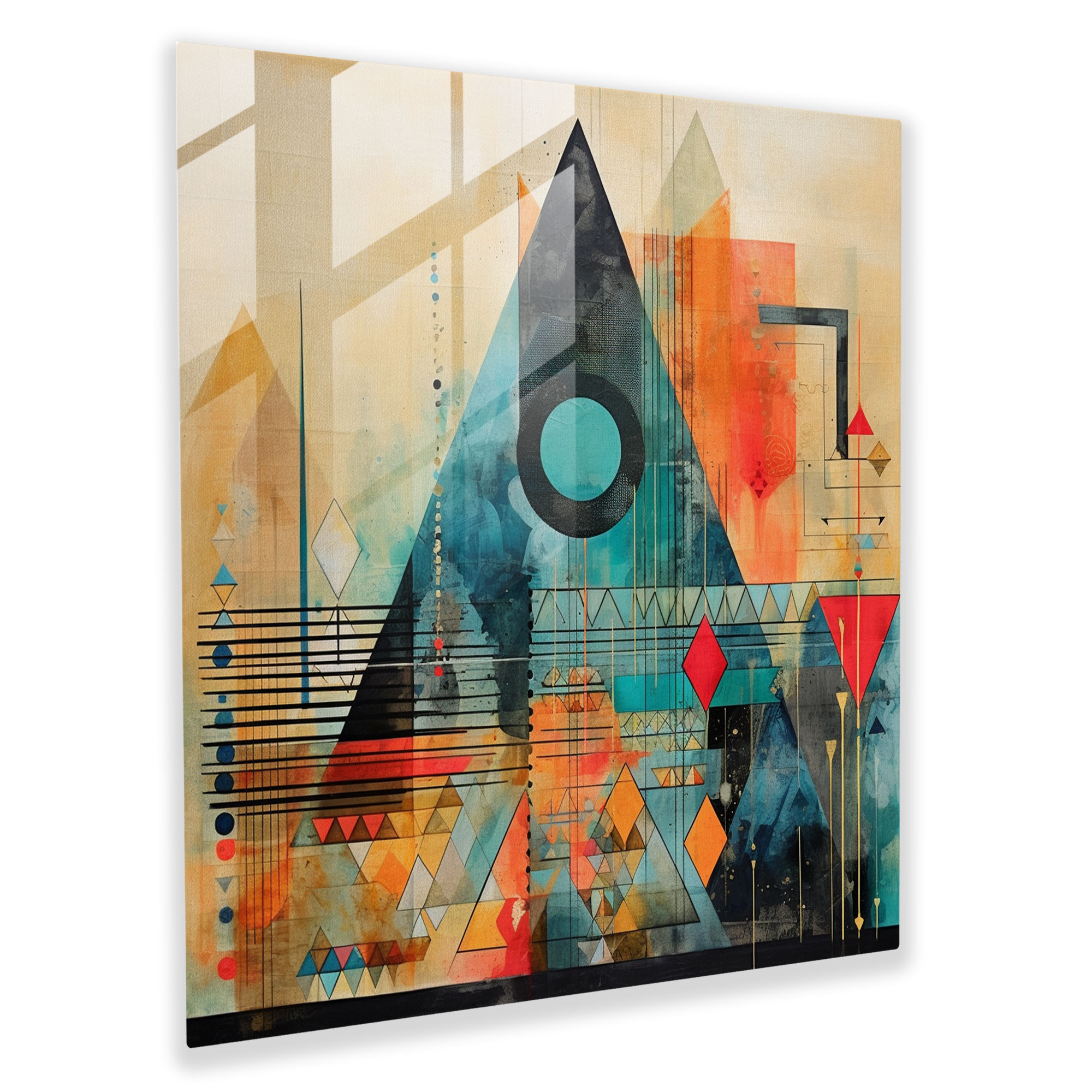 Bohemian Geometric Glass Print - Bohemian, Wall Decoration, Glass Wall Art, Bohemian Patterns