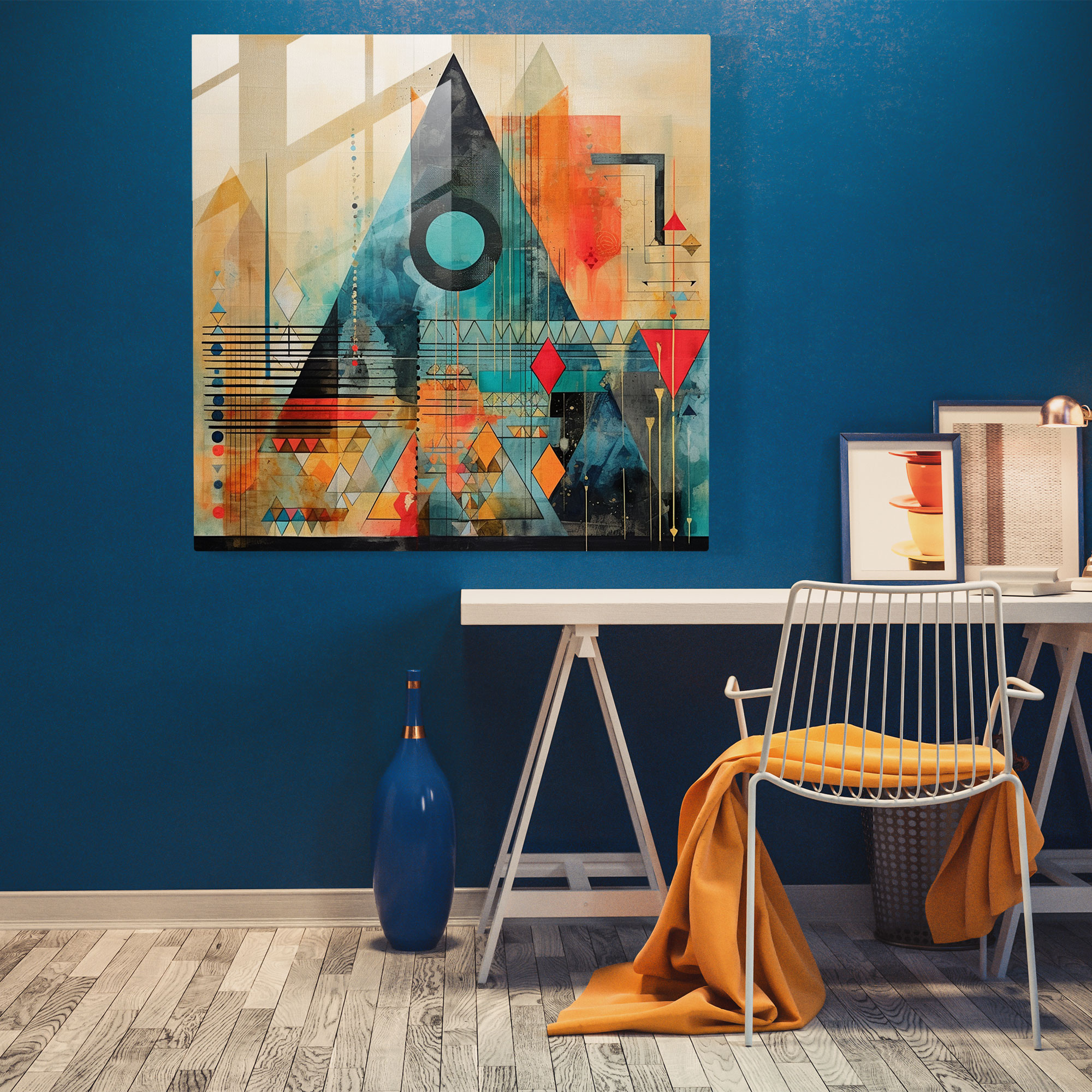 Bohemian Geometric Glass Print - Bohemian, Wall Decoration, Glass Wall Art, Bohemian Patterns