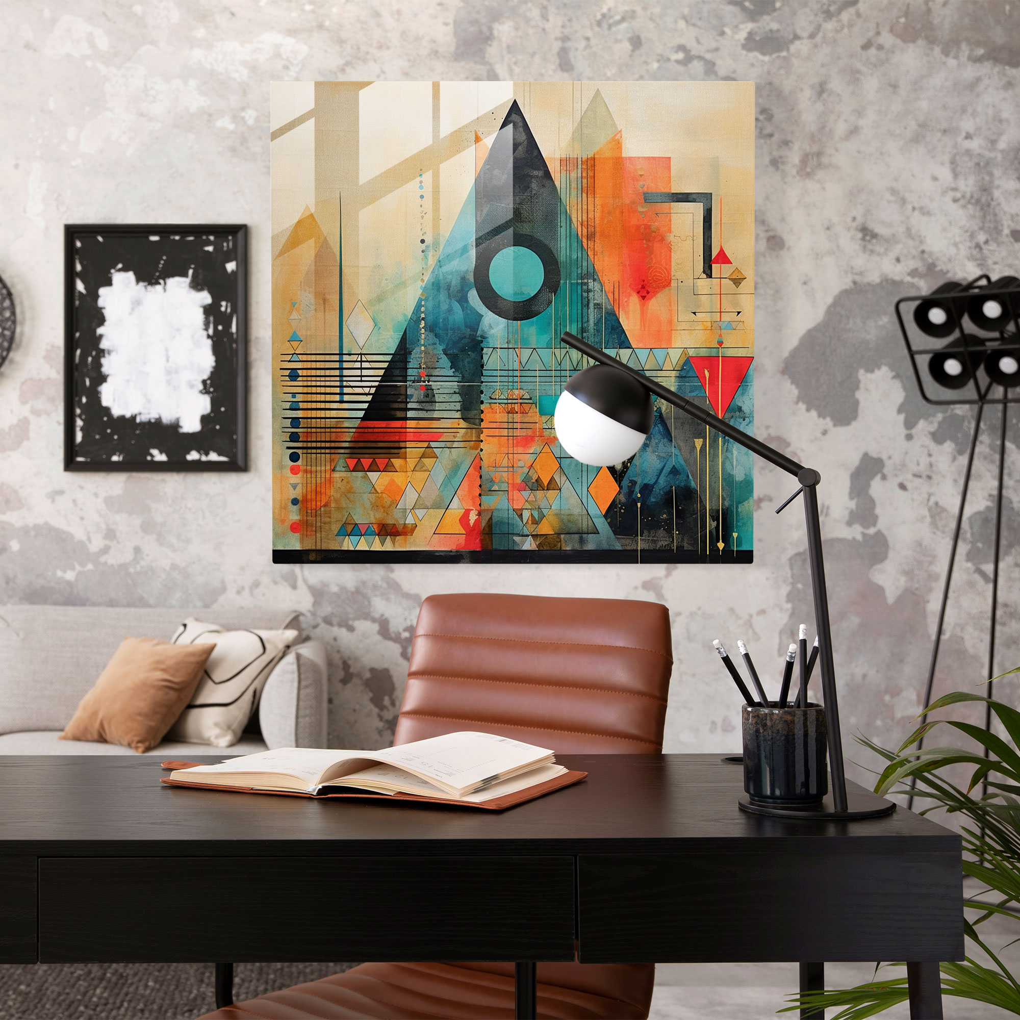 Bohemian Geometric Glass Print - Bohemian, Wall Decoration, Glass Wall Art, Bohemian Patterns
