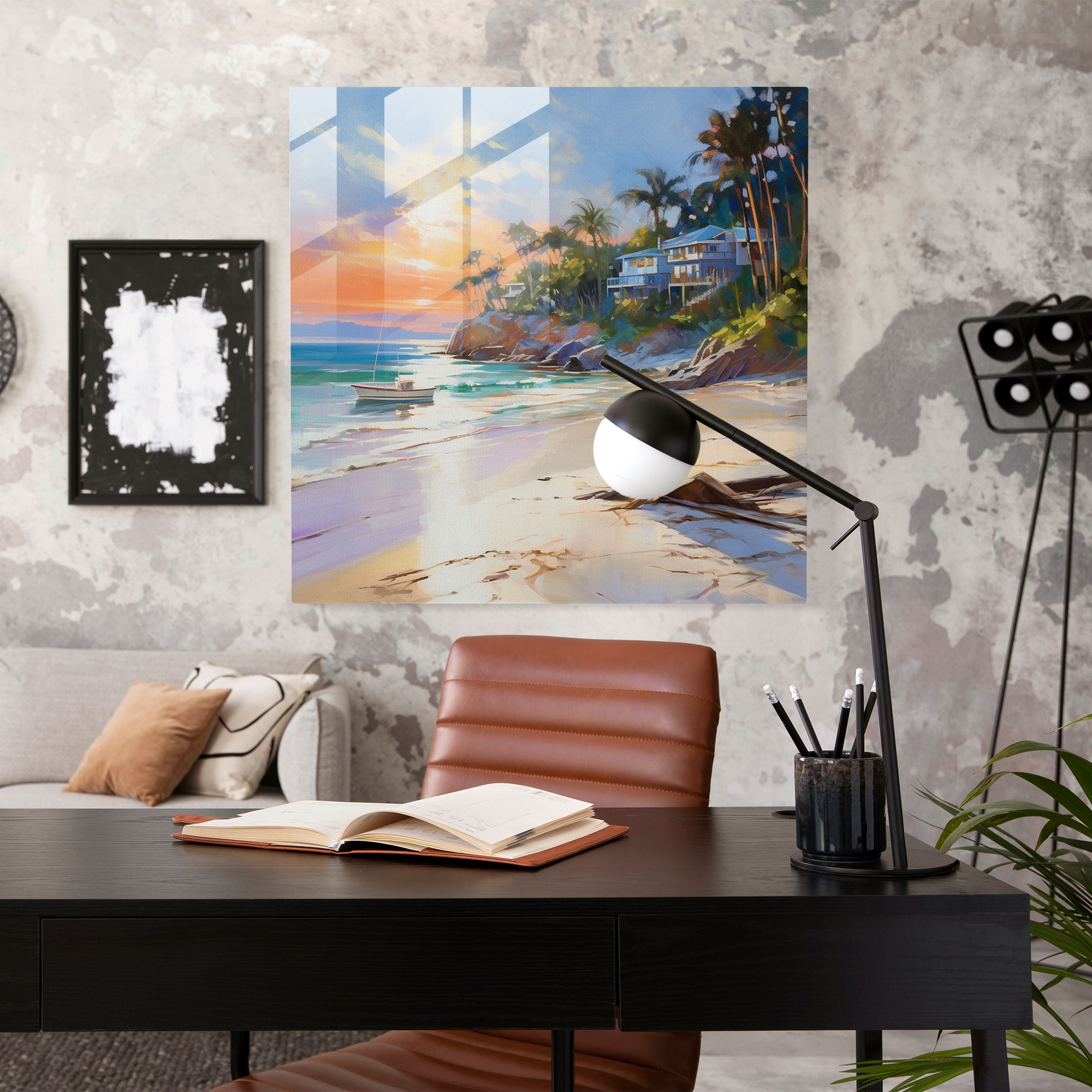 Bohemian Coastal Glass Print - Bohemian, Modern Art, Wall Decoration, Glass Print