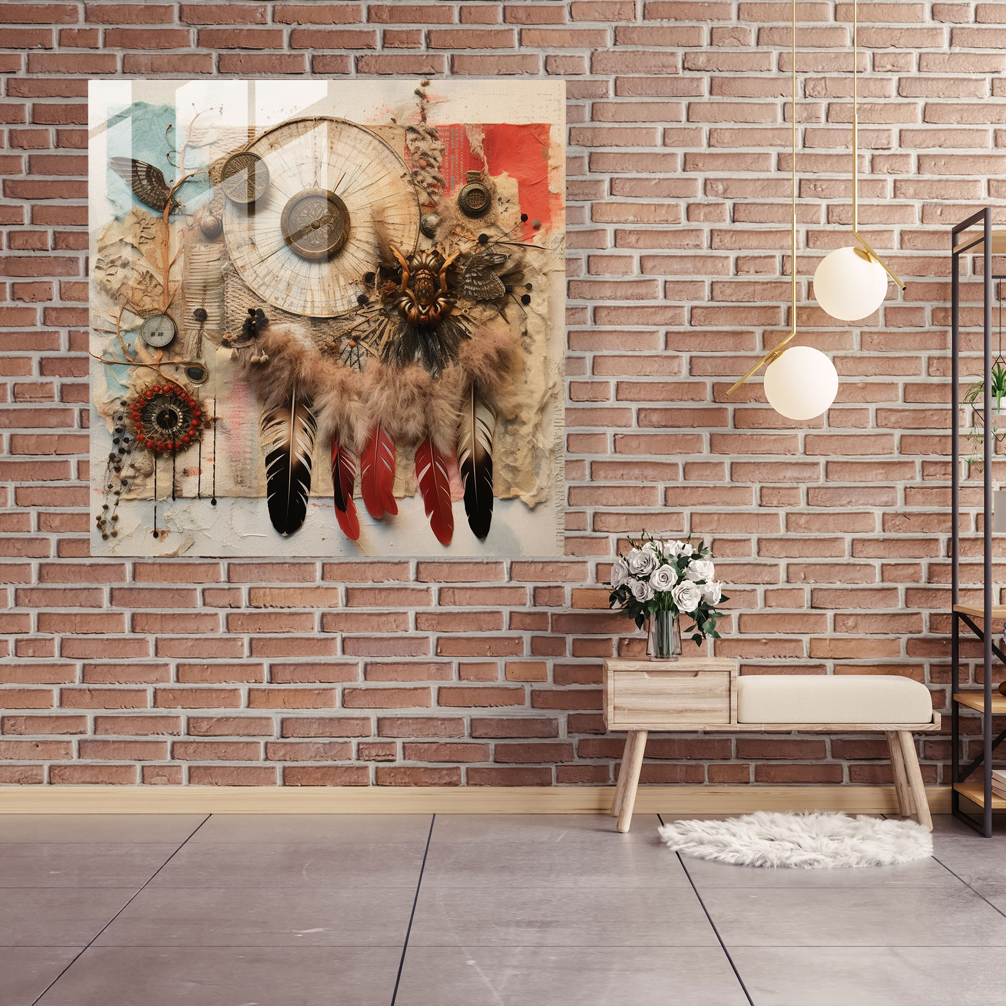 Bohemian Collage Glass Print - Bohemian, Glass Print, Bohemian Collage, Wall Decoration