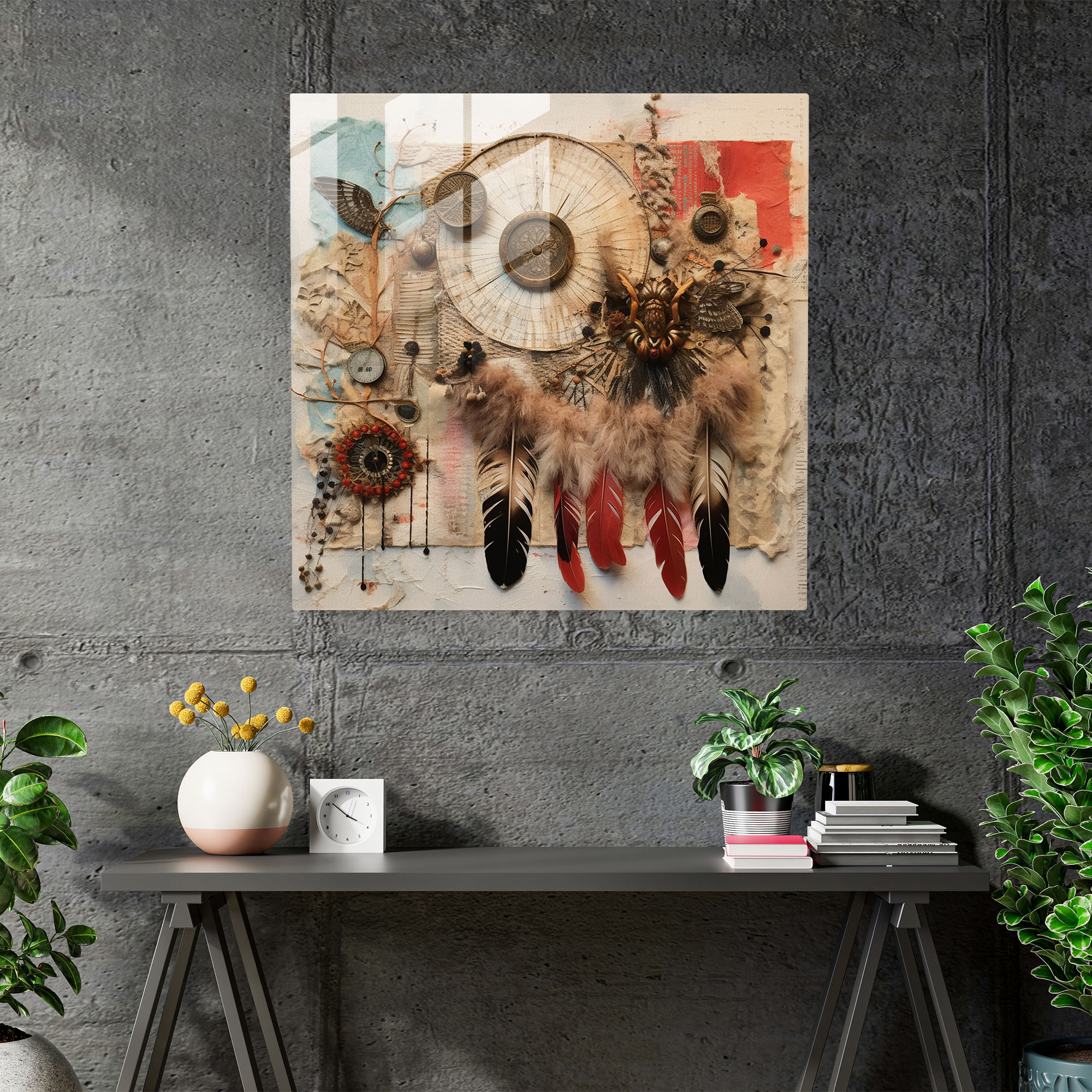 Bohemian Collage Glass Print - Bohemian, Glass Print, Bohemian Collage, Wall Decoration