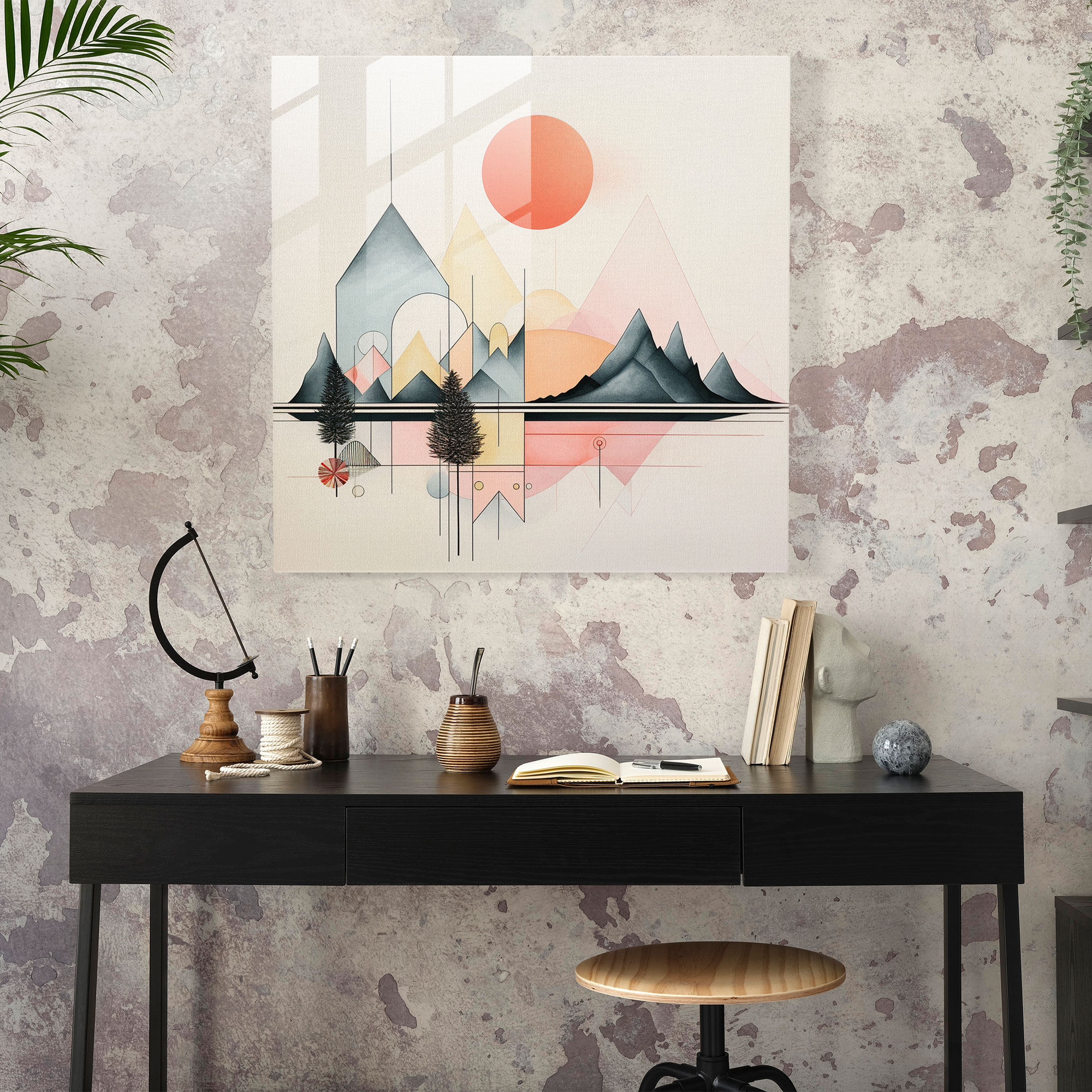 Bohemian Landscape Glass Print - Bohemian, Glass Art, Bohemian Landscape, Wall Decoration
